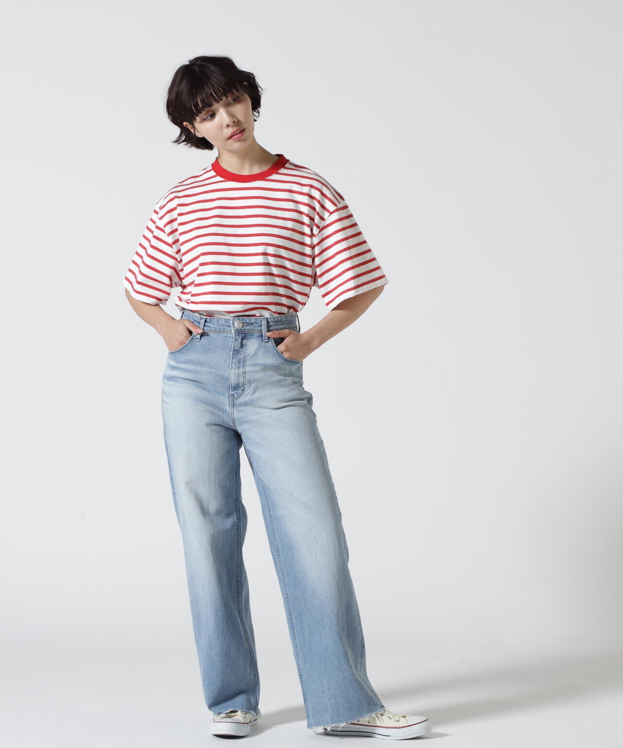 SOGLIA/ソリア OPEN END BORDER TEE リンガーボーダーT | BEAVER