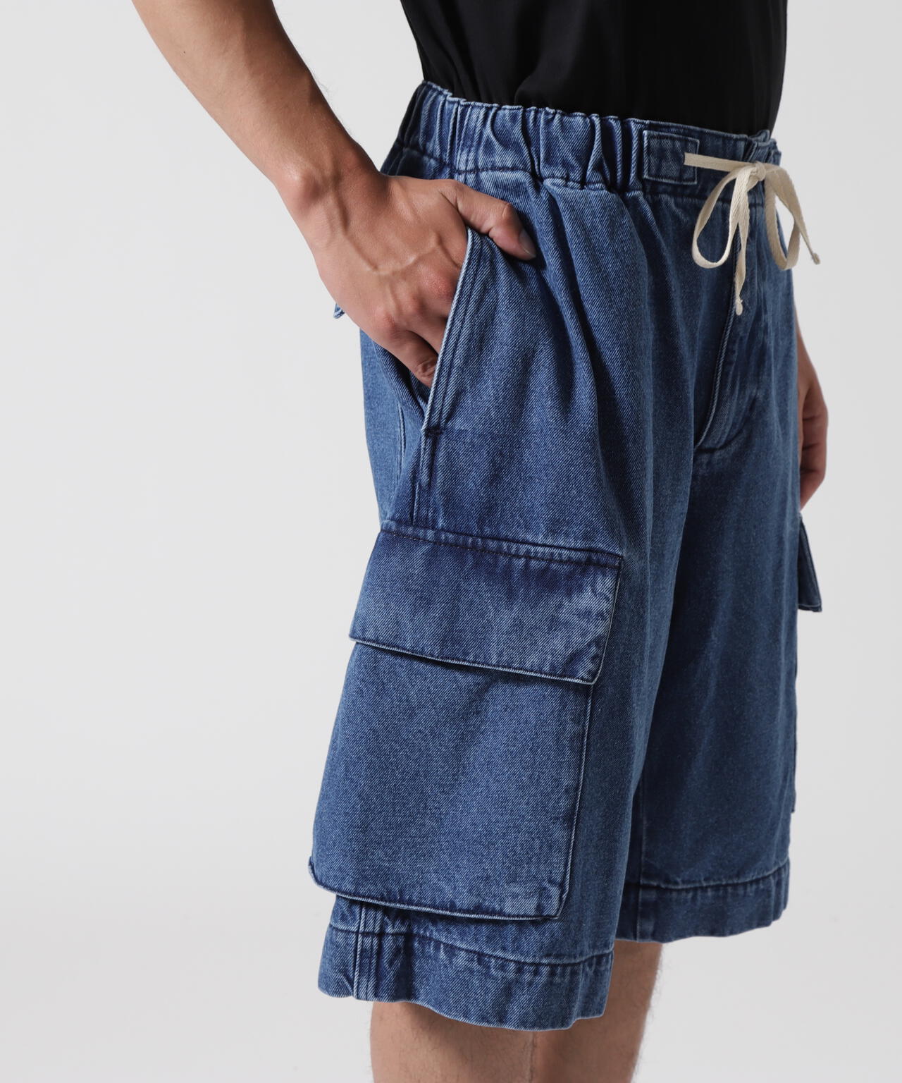 B omnivore/ビーオムニボー DENIM CARGO SHORTS デニムカーゴショーツ