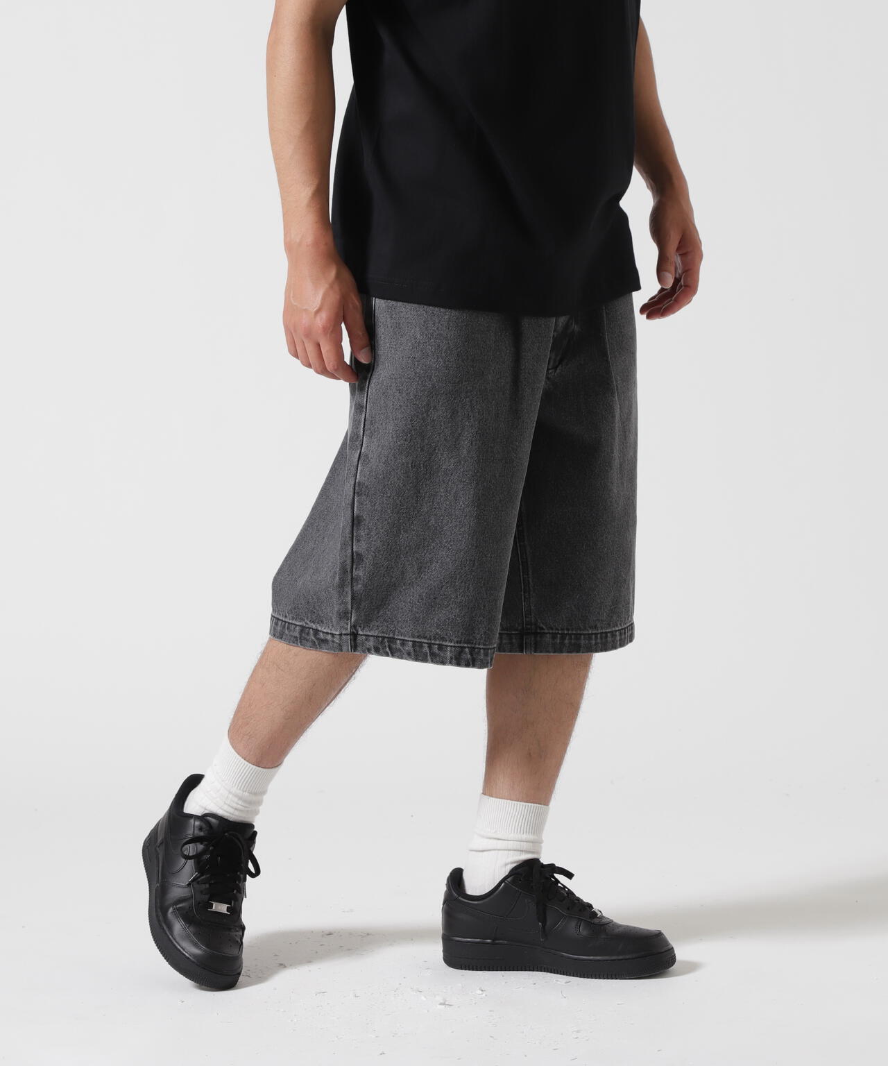 B omnivore/ビーオムニボー DENIM BELT SHORTS デニムベルトショーツ