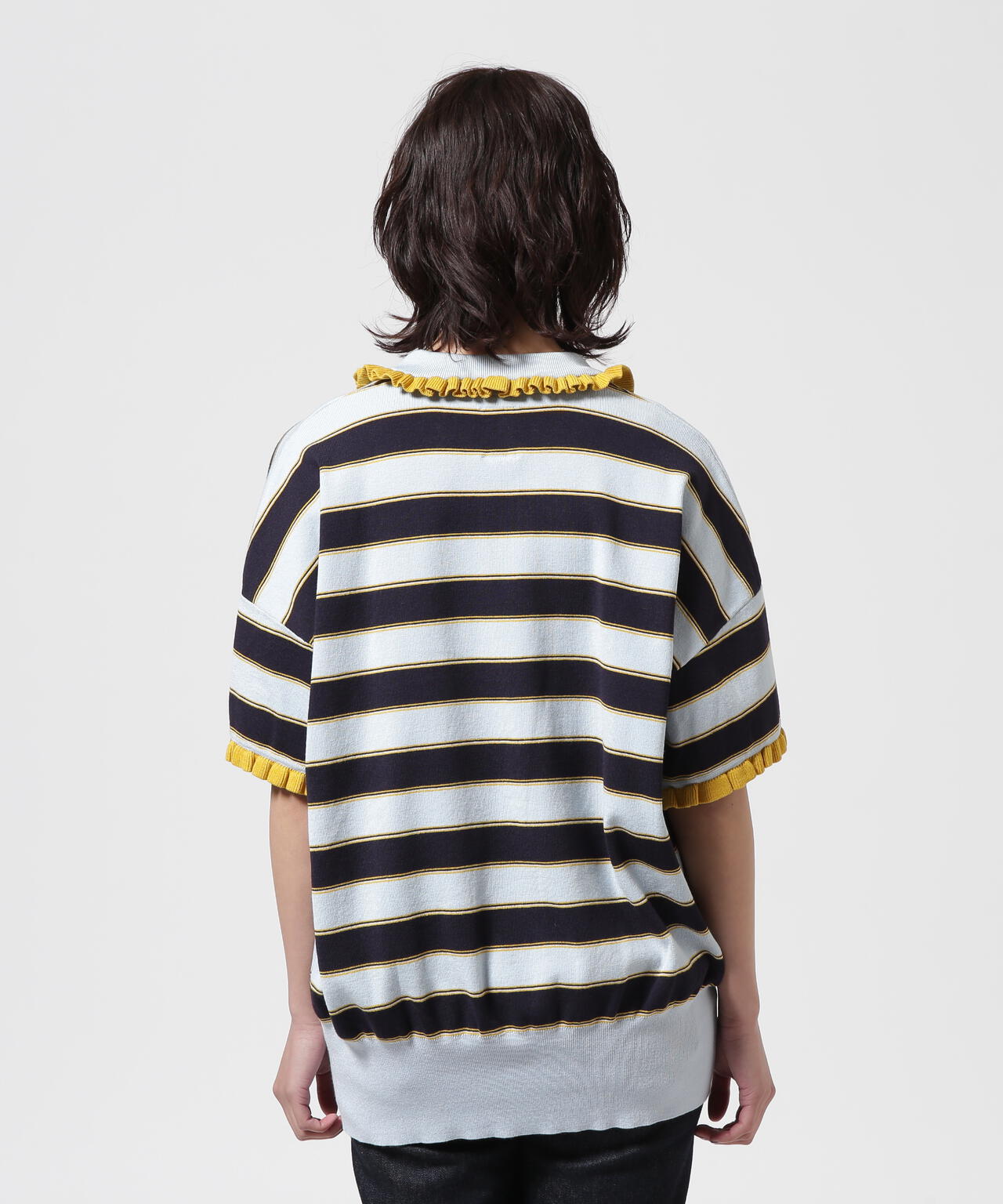 RHODOLIRION/ロドリリオン　Frill Polo Sweater フリルポロセーター