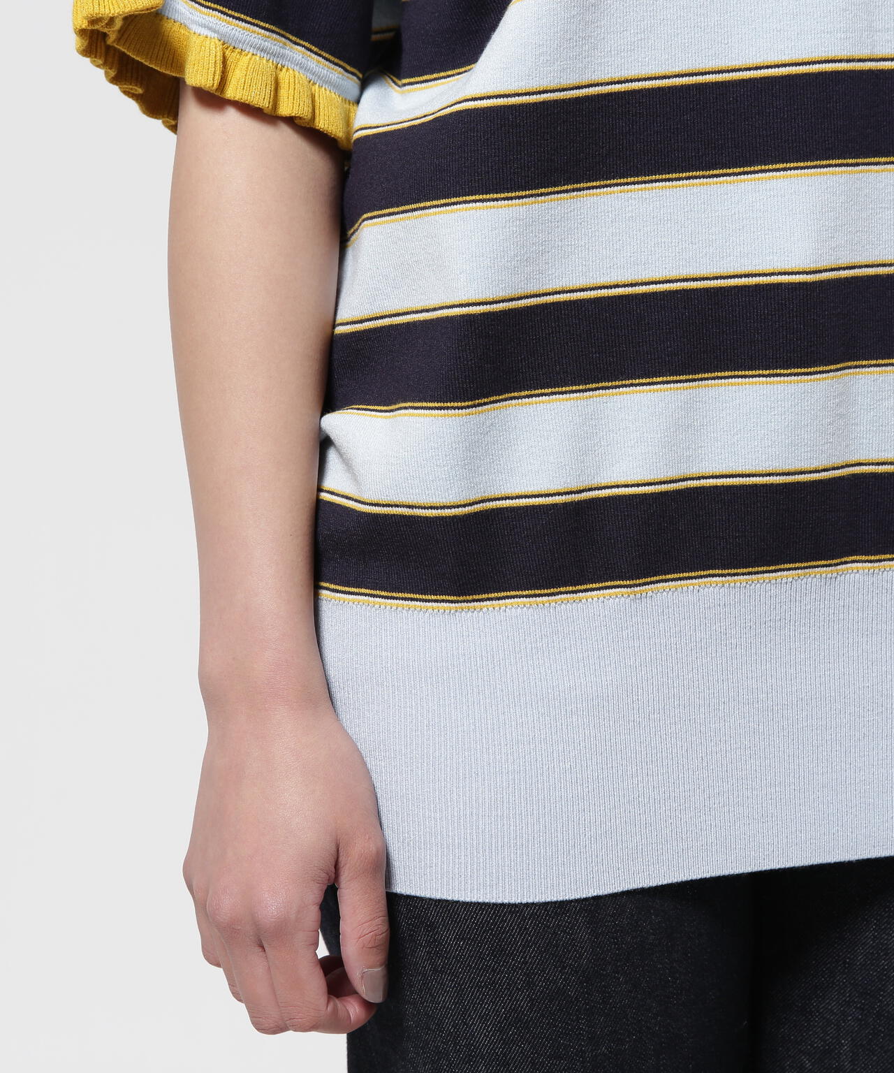 RHODOLIRION/ロドリリオン Frill Polo Sweater フリルポロセーター
