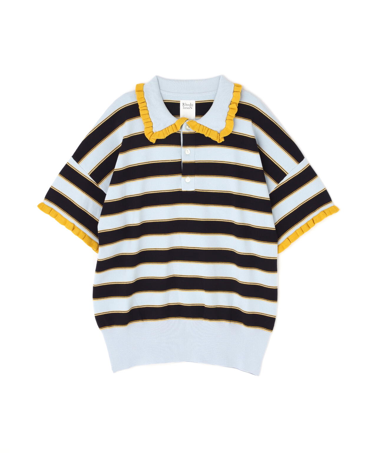 RHODOLIRION/ロドリリオン　Frill Polo Sweater フリルポロセーター