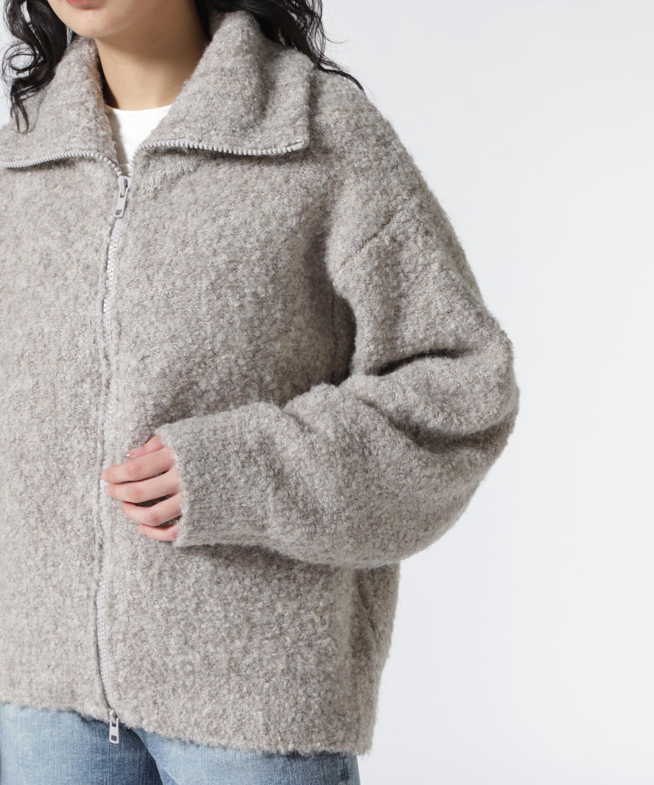 B omnivore/ビーオムニボー ボリュームカラージップアップジャケット