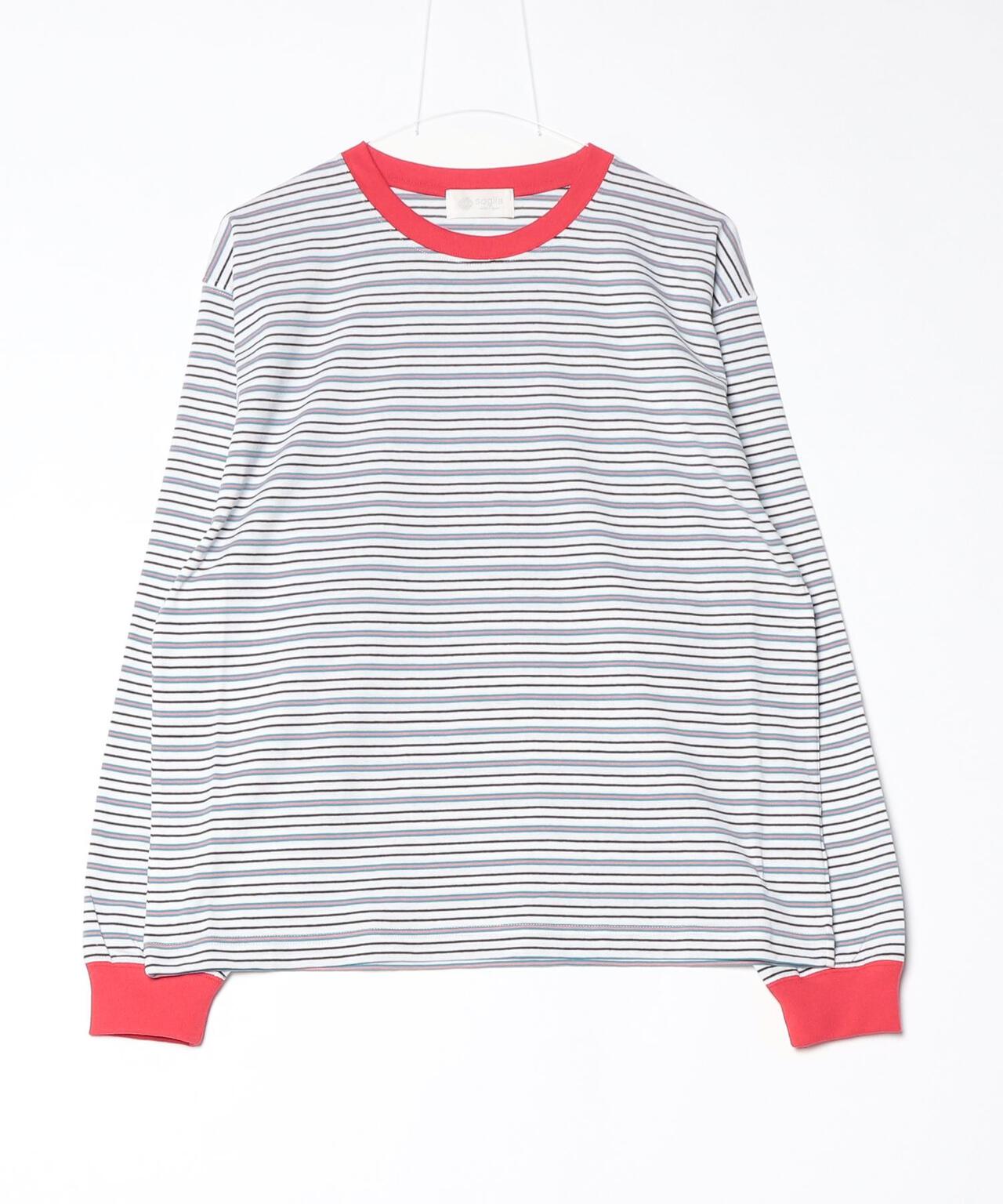 SOGLIA/ソリア　OPEN END MULTI BORDER L/S TEE　ボーダーＴ