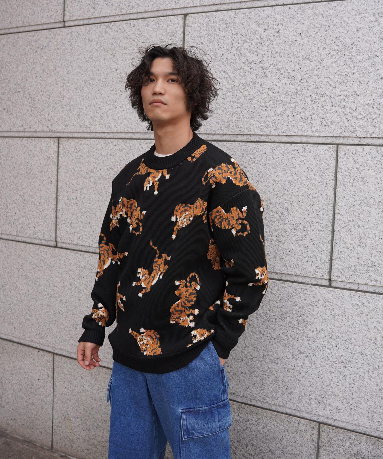 B omnivore/ビーオムニボー　TIGER KNIT TOP