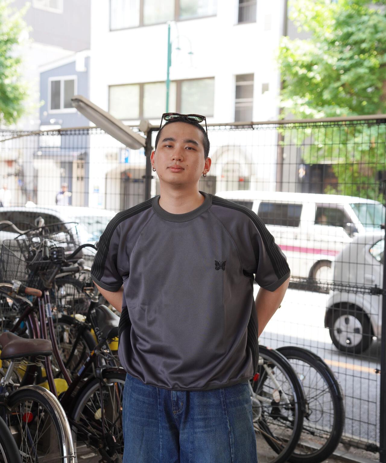 Needles/ニードルズ 別注Track S/S Crew Neck Shirt-Poly Smooth