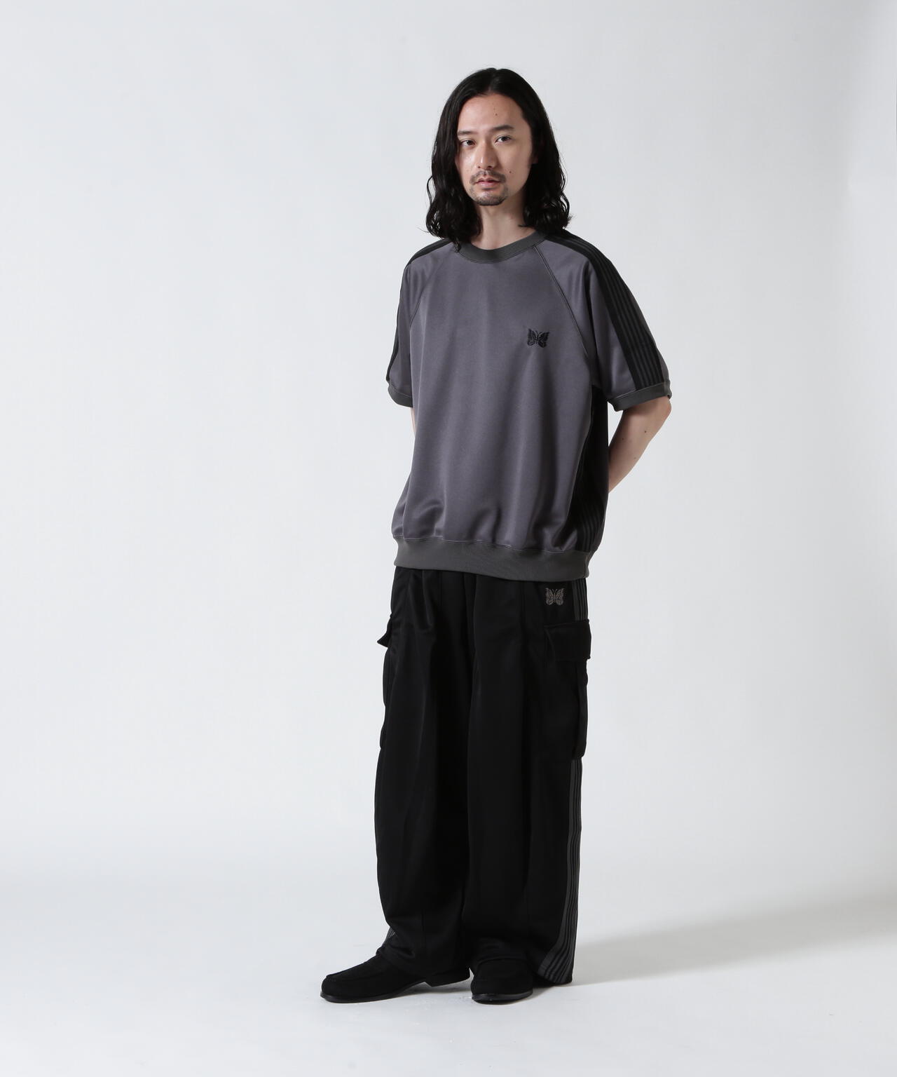 Needles/ニードルズ  別注Track S/S Crew Neck Shirt-Poly Smooth