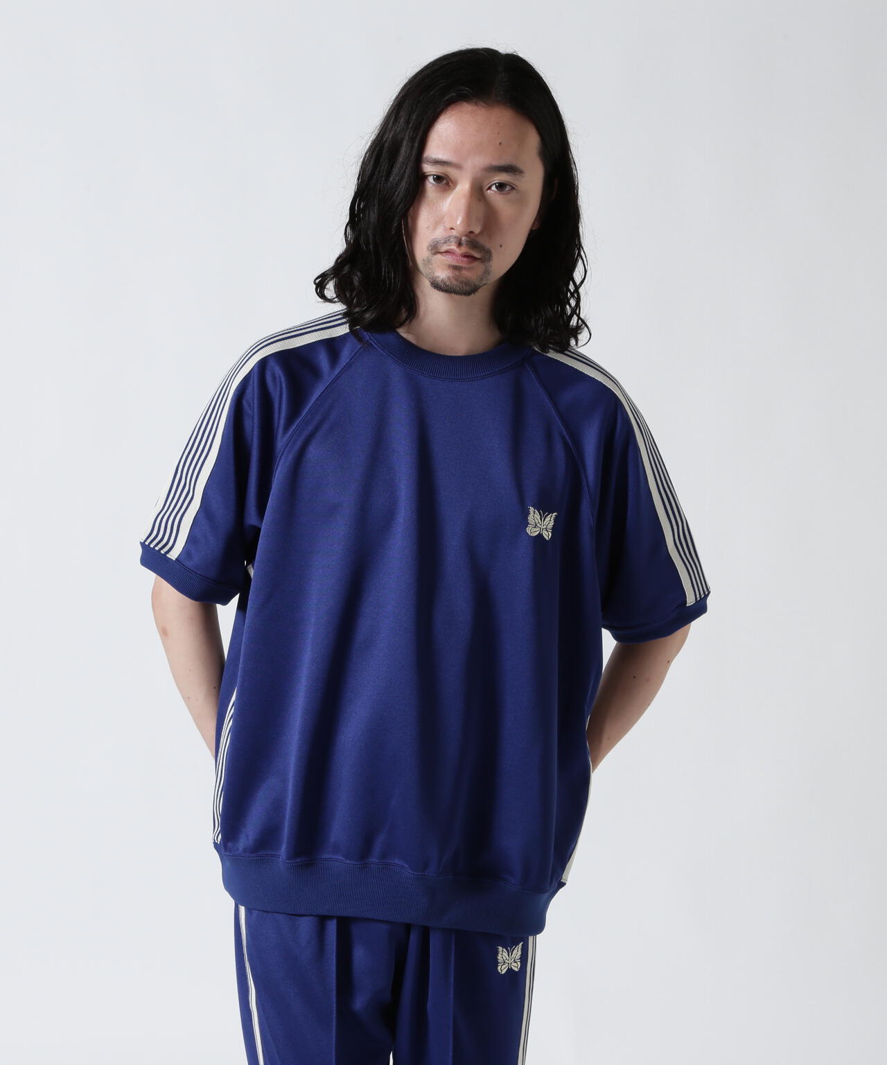 Needles/ニードルズ  別注Track S/S Crew Neck Shirt-Poly Smooth