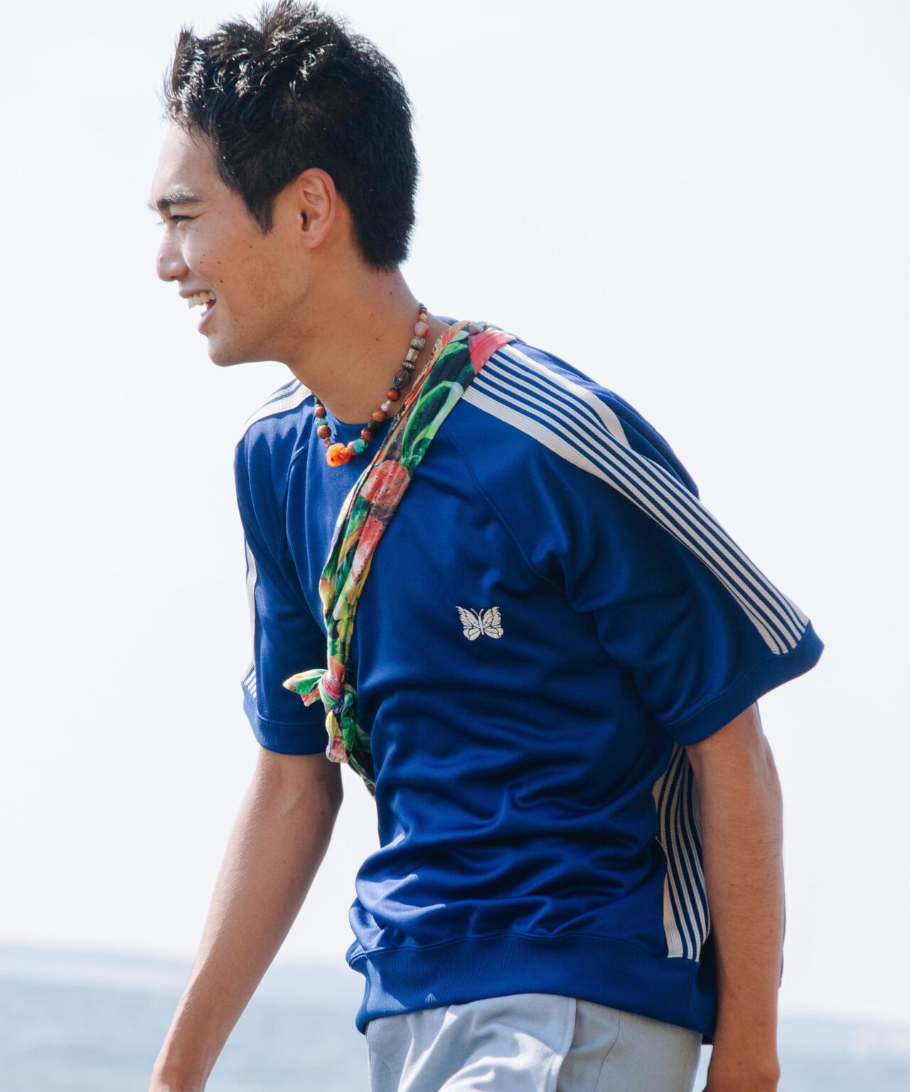 Needles/ニードルズ  別注Track S/S Crew Neck Shirt-Poly Smooth