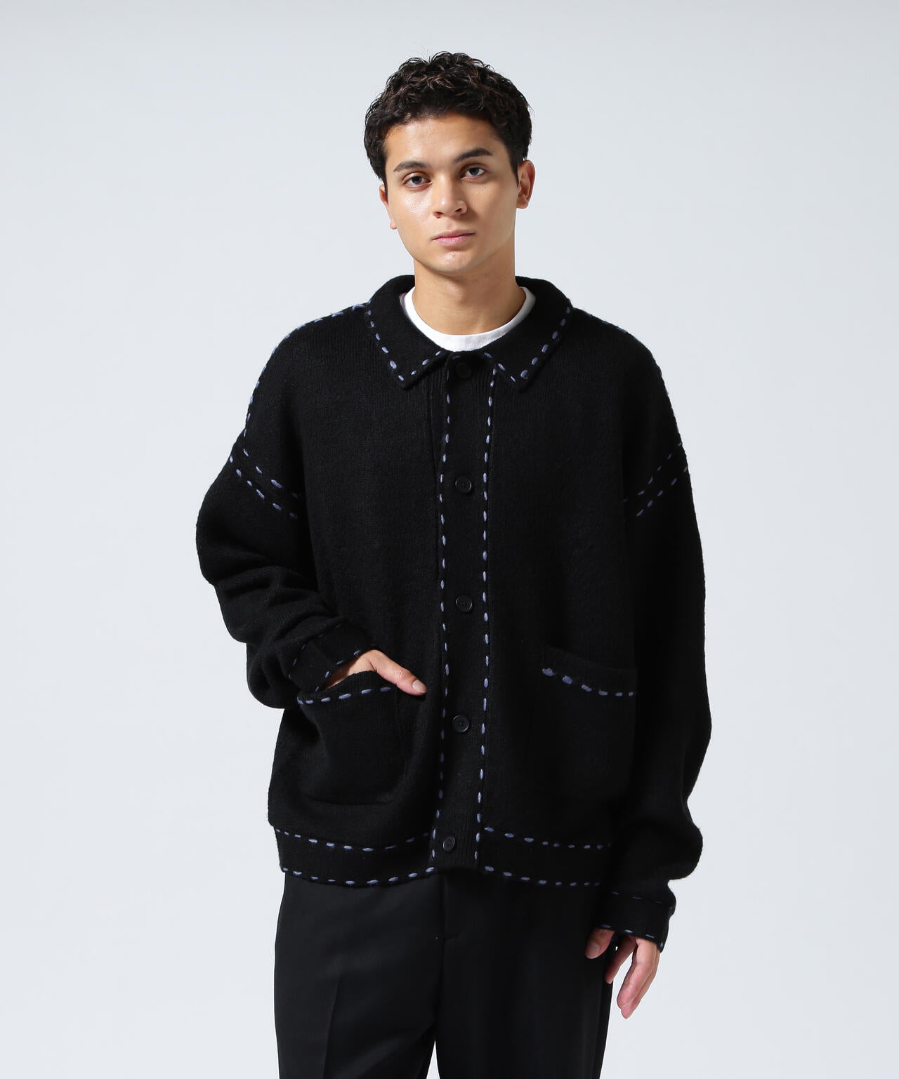 B omnivore/ビーオムニボー　起毛KNIT HAND JACKET