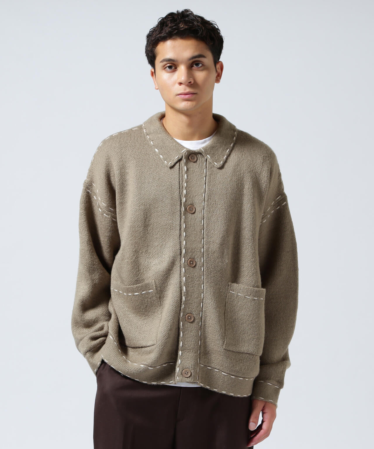 B omnivore/ビーオムニボー　起毛KNIT HAND JACKET