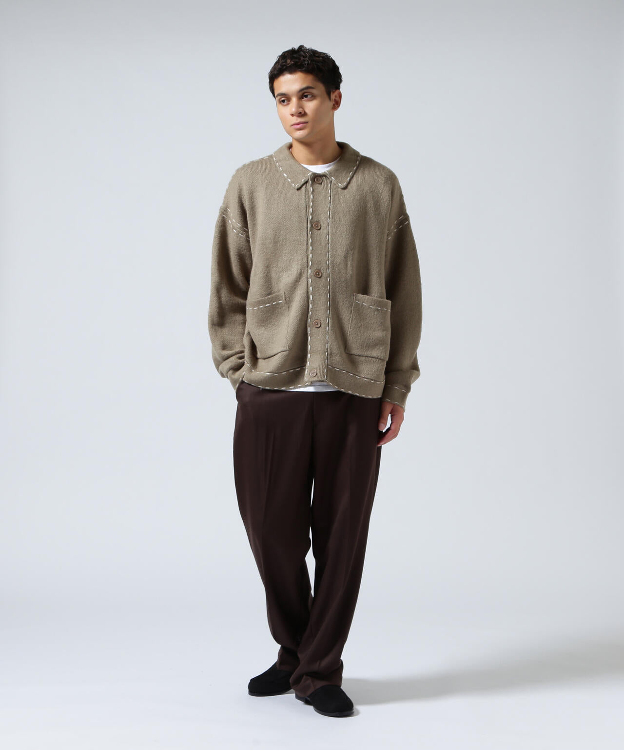 B omnivore/ビーオムニボー　起毛KNIT HAND JACKET