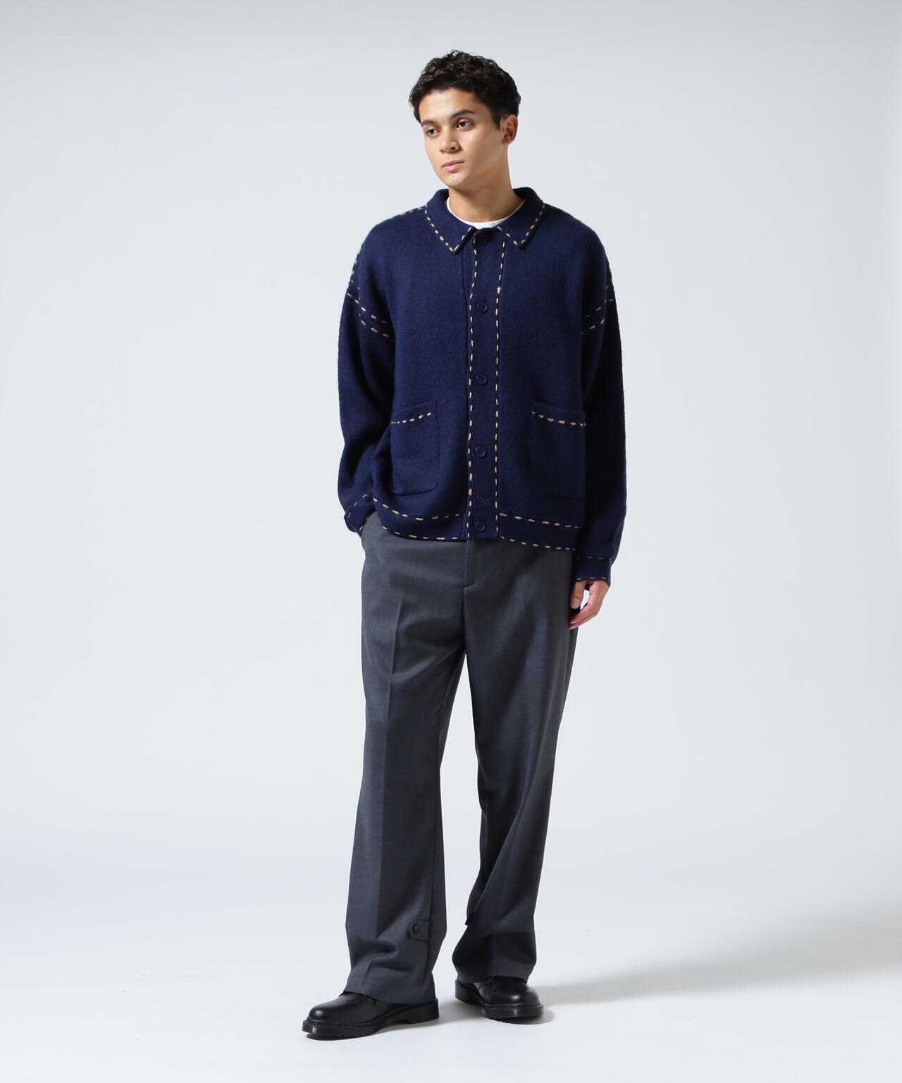 B omnivore/ビーオムニボー　起毛KNIT HAND JACKET