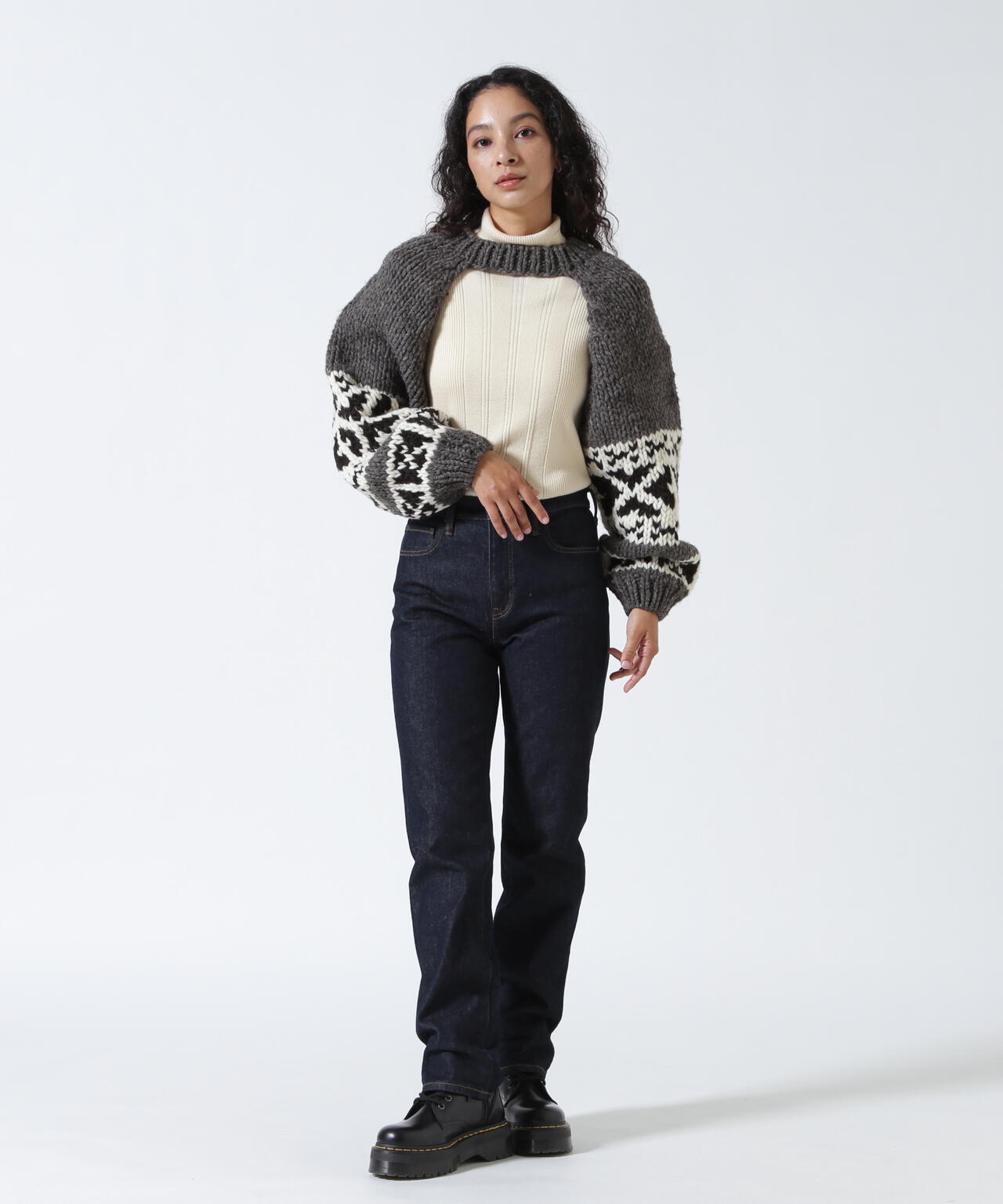 RHODOLIRION/ロドリリオン　Cowichan Knit Bolero カウチンニットボレロ RV1067A