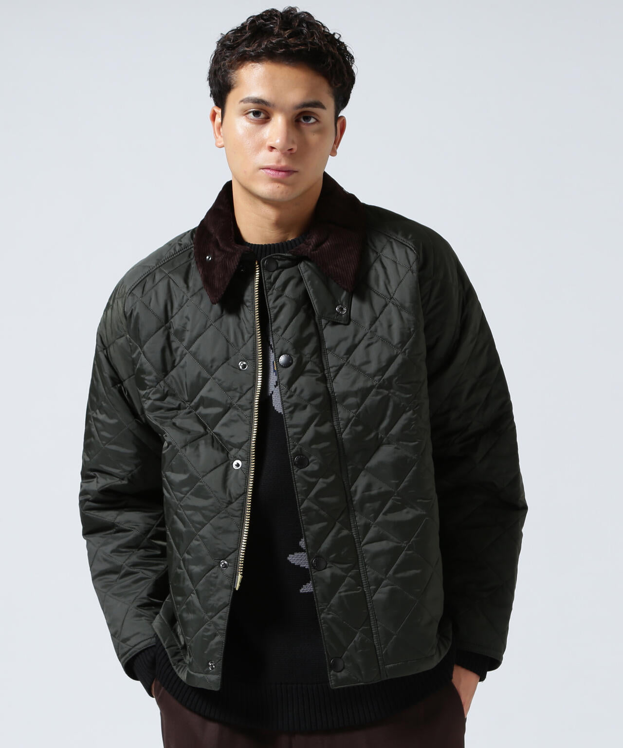 【PGG】新品サイズ5 ¥44.000Nyストレッチラチネコンビフードブルゾン JUST PLAY】N/Rストレッチポンチ立体比翼フードブルゾン