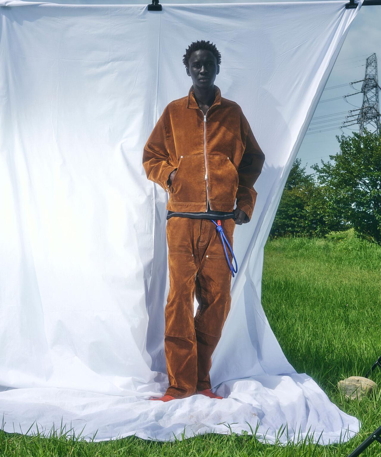 B omnivore/ビーオムニボー  FLOCKY DENIM COVER JACKET フロッキーデニムカバージャケット