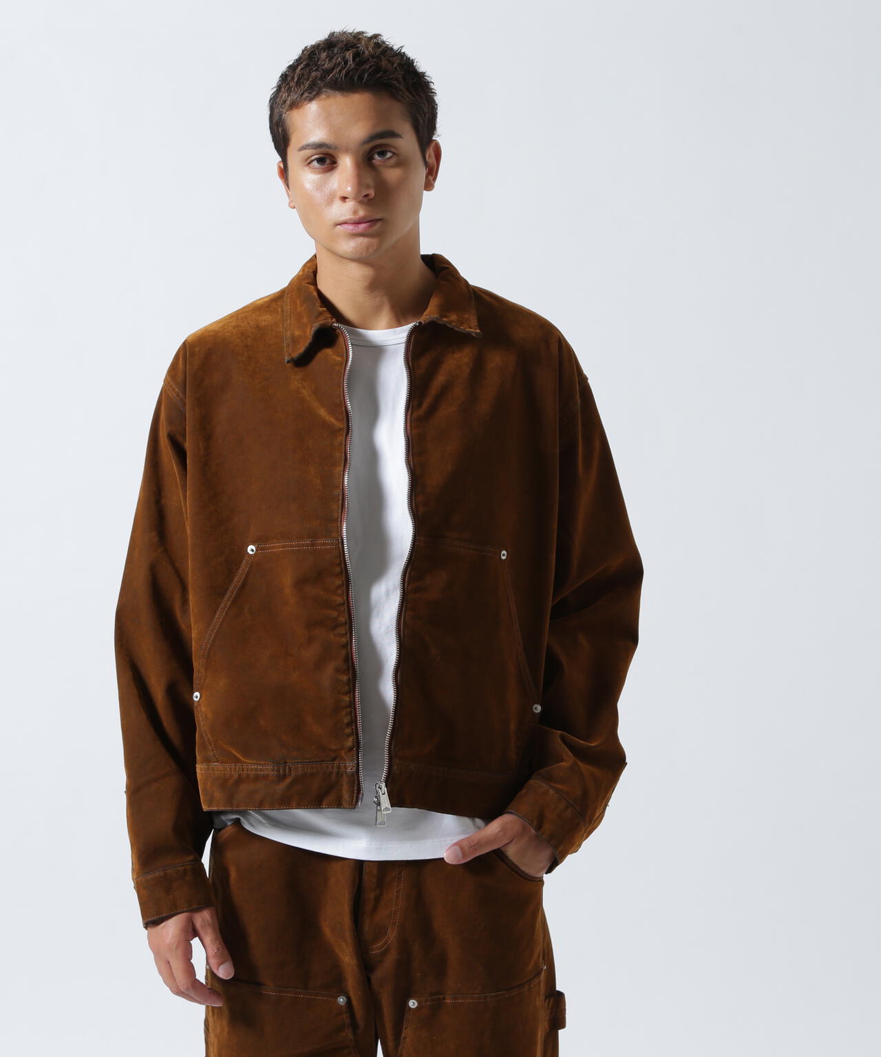 B omnivore/ビーオムニボー  FLOCKY DENIM COVER JACKET フロッキーデニムカバージャケット