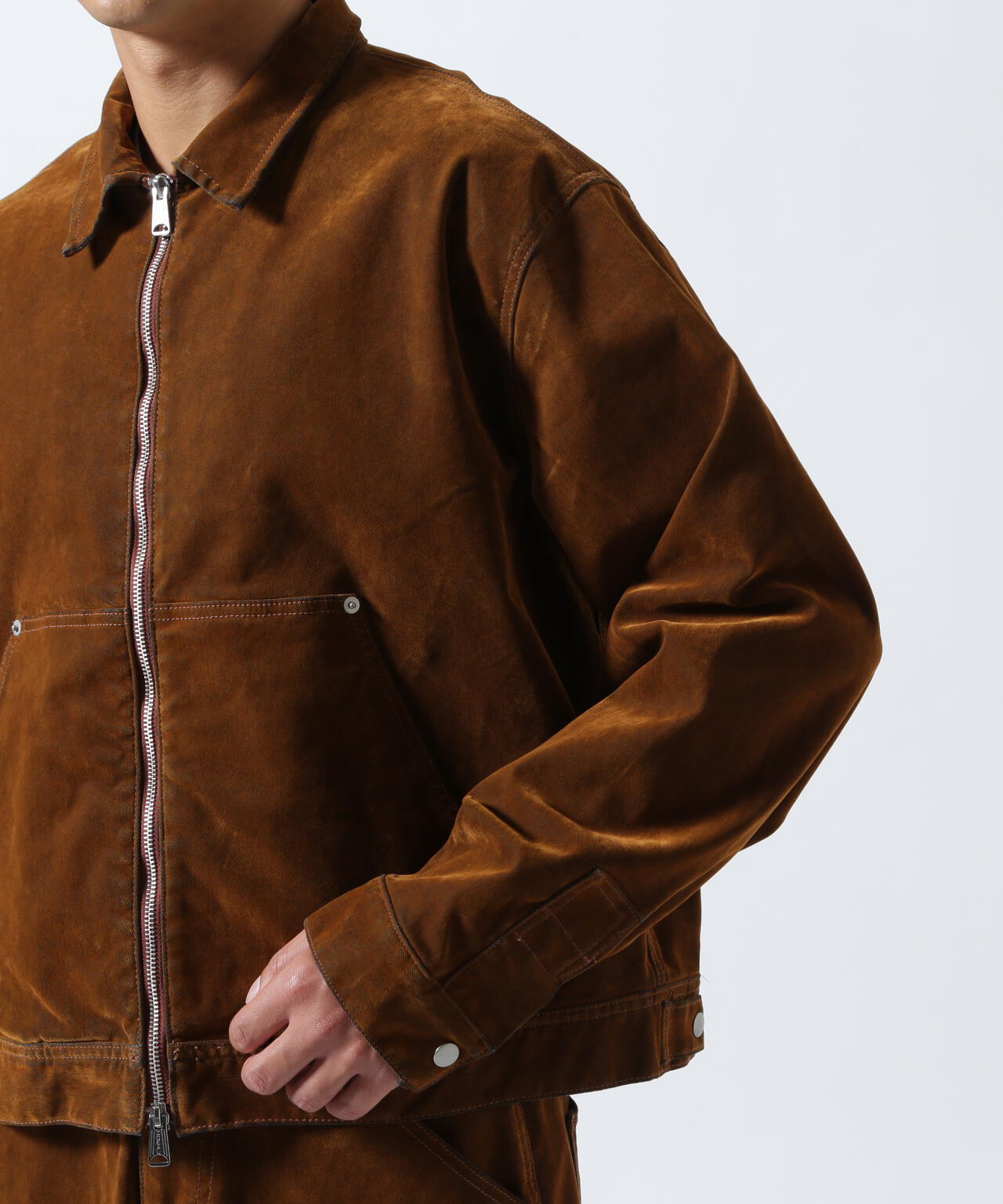 B omnivore/ビーオムニボー  FLOCKY DENIM COVER JACKET フロッキーデニムカバージャケット