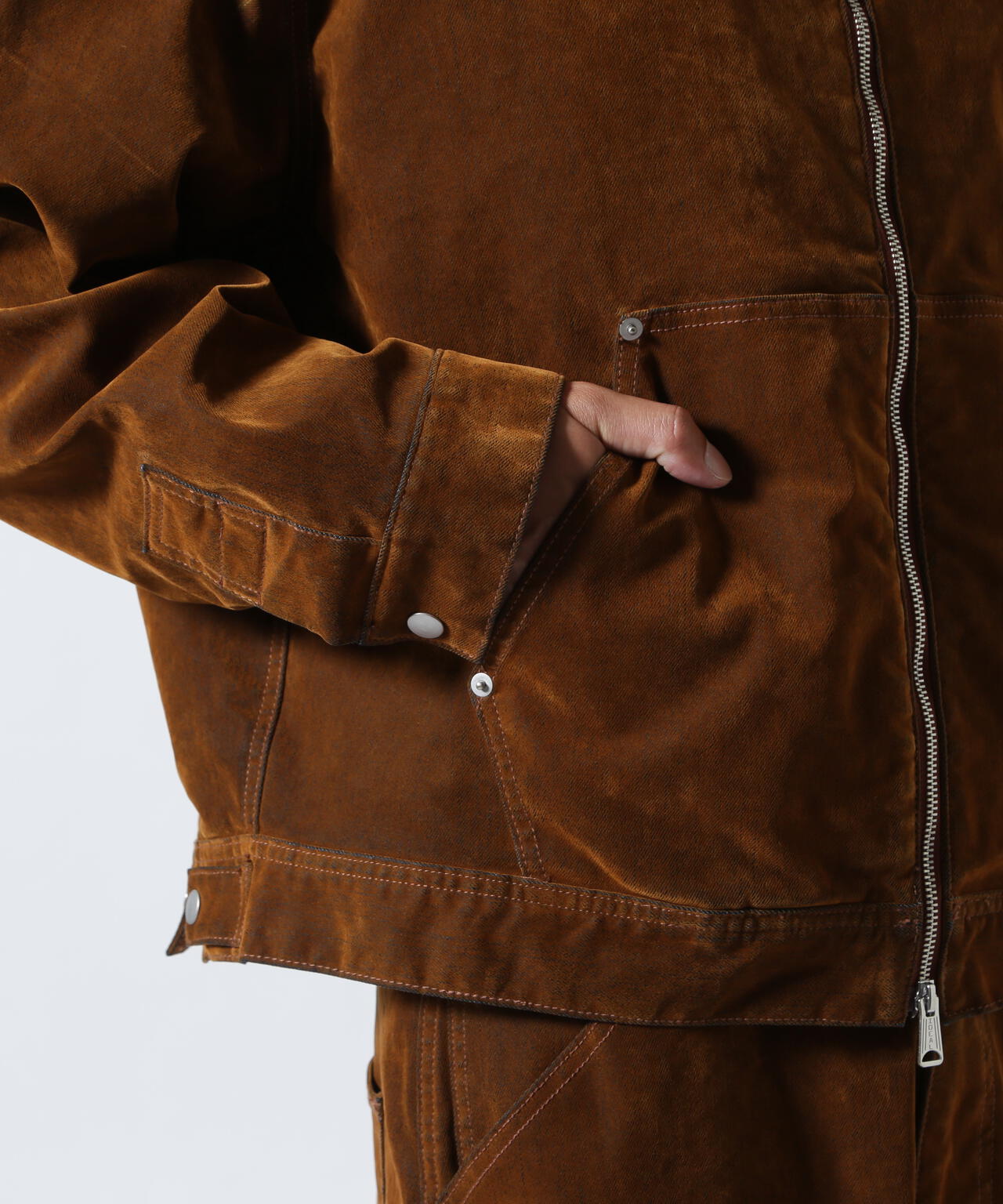 B omnivore/ビーオムニボー  FLOCKY DENIM COVER JACKET フロッキーデニムカバージャケット