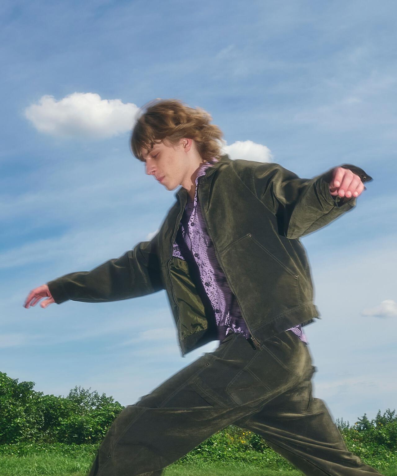 B omnivore/ビーオムニボー  FLOCKY DENIM COVER JACKET フロッキーデニムカバージャケット