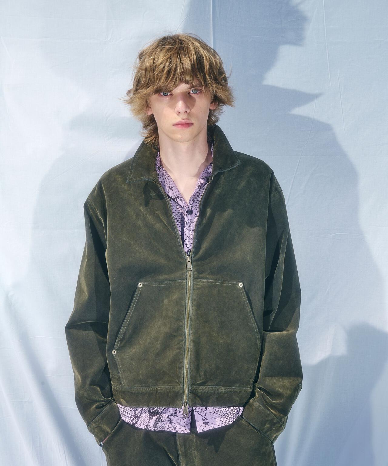 B omnivore/ビーオムニボー  FLOCKY DENIM COVER JACKET フロッキーデニムカバージャケット