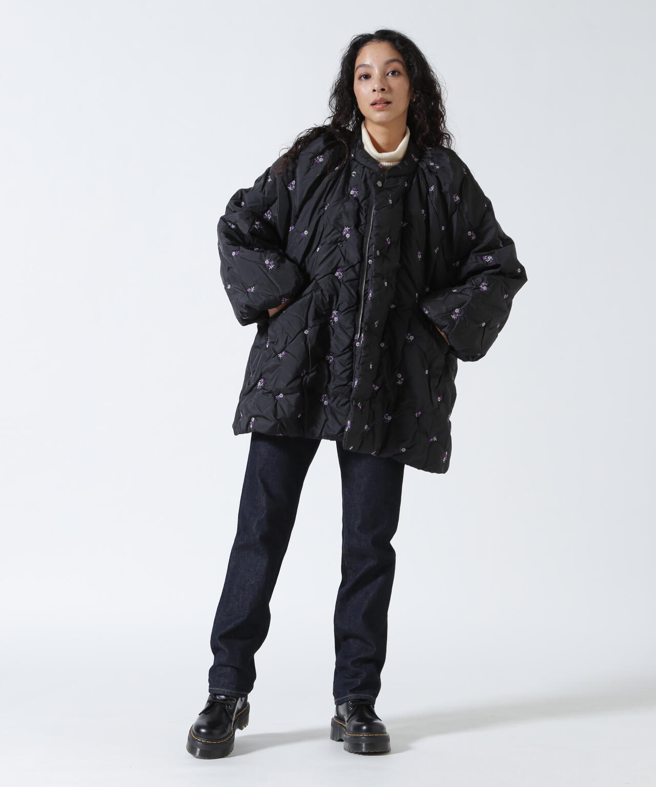 RHODOLIRION/ロドリリオン  Padded Coat - Original Floral Emb. RV1025B