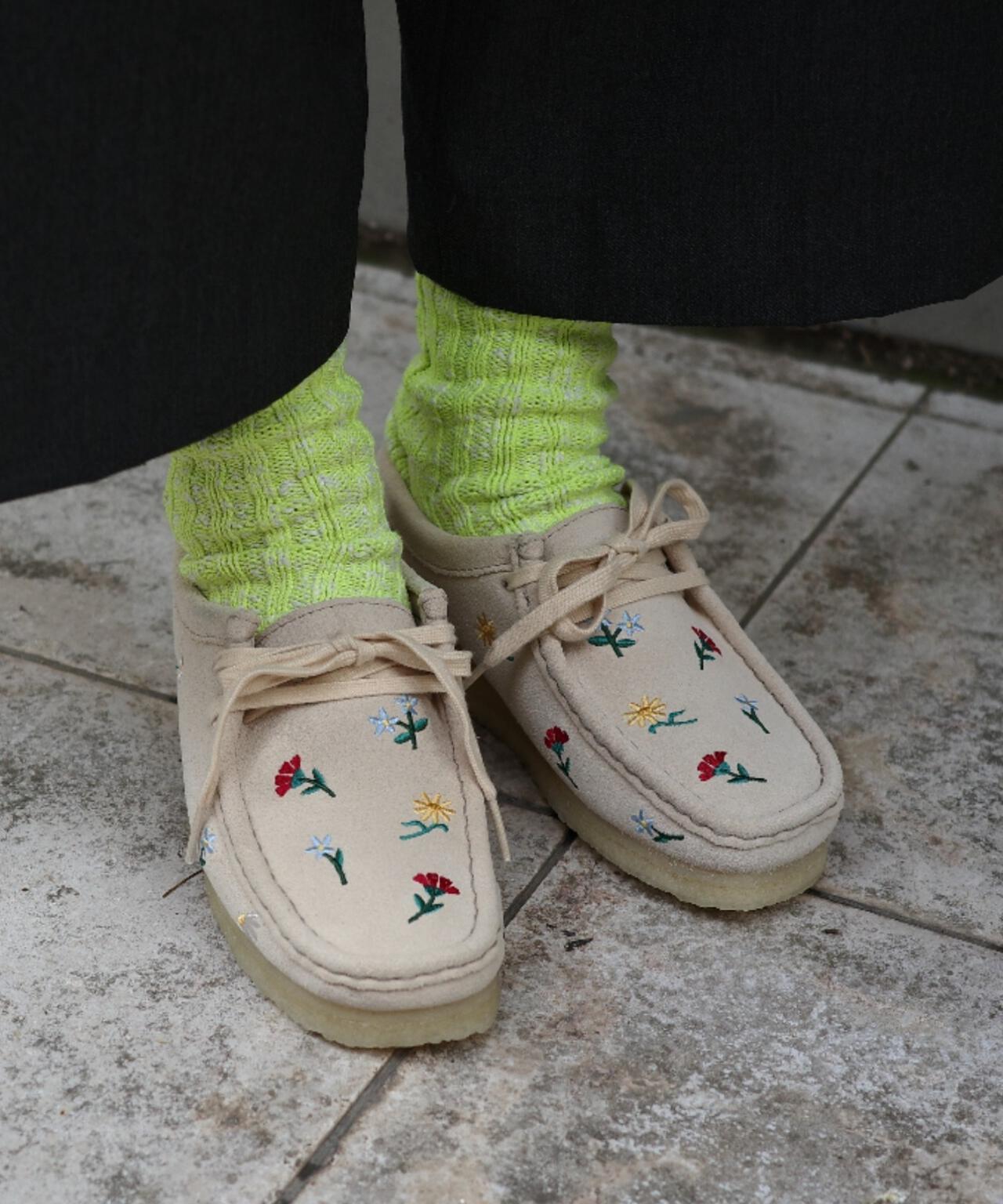 CLARKS/クラークス　Wallabee Taupe Emb ワラビートープエンブロイダリー レディース