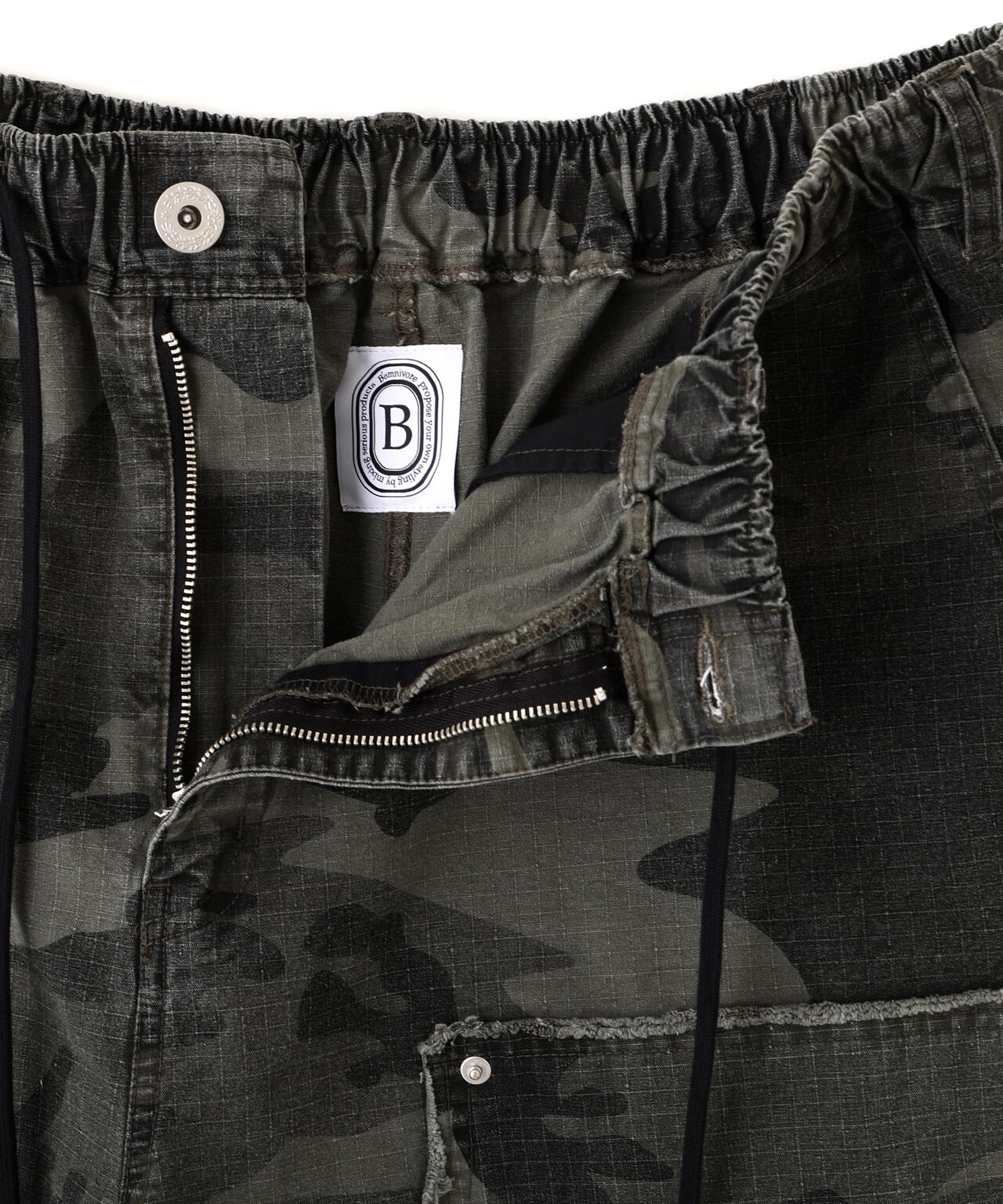 B omnivore/ビーオムニボー W KNEE SHORTS RIP STOP ダブルニー