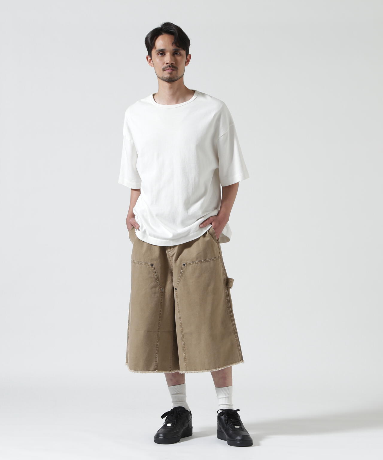 B omnivore/ビーオムニボー W KNEE SHORTS DUCK ダブルニーショーツ