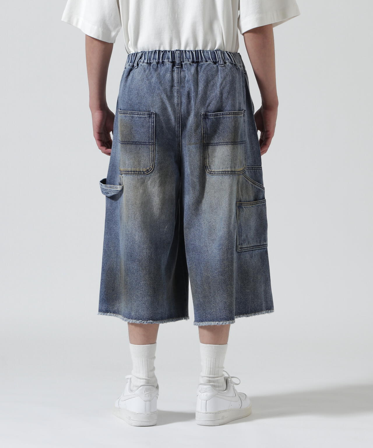 B omnivore/ビーオムニボー W KNEE SHORTS DENIM ダブルニーショーツ