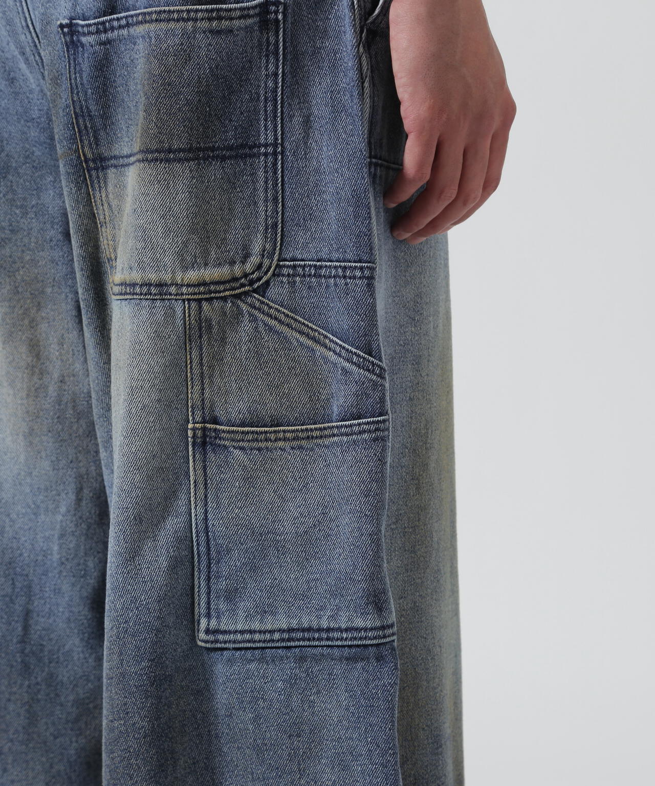 B omnivore/ビーオムニボー　W KNEE SHORTS DENIM ダブルニーショーツデニム
