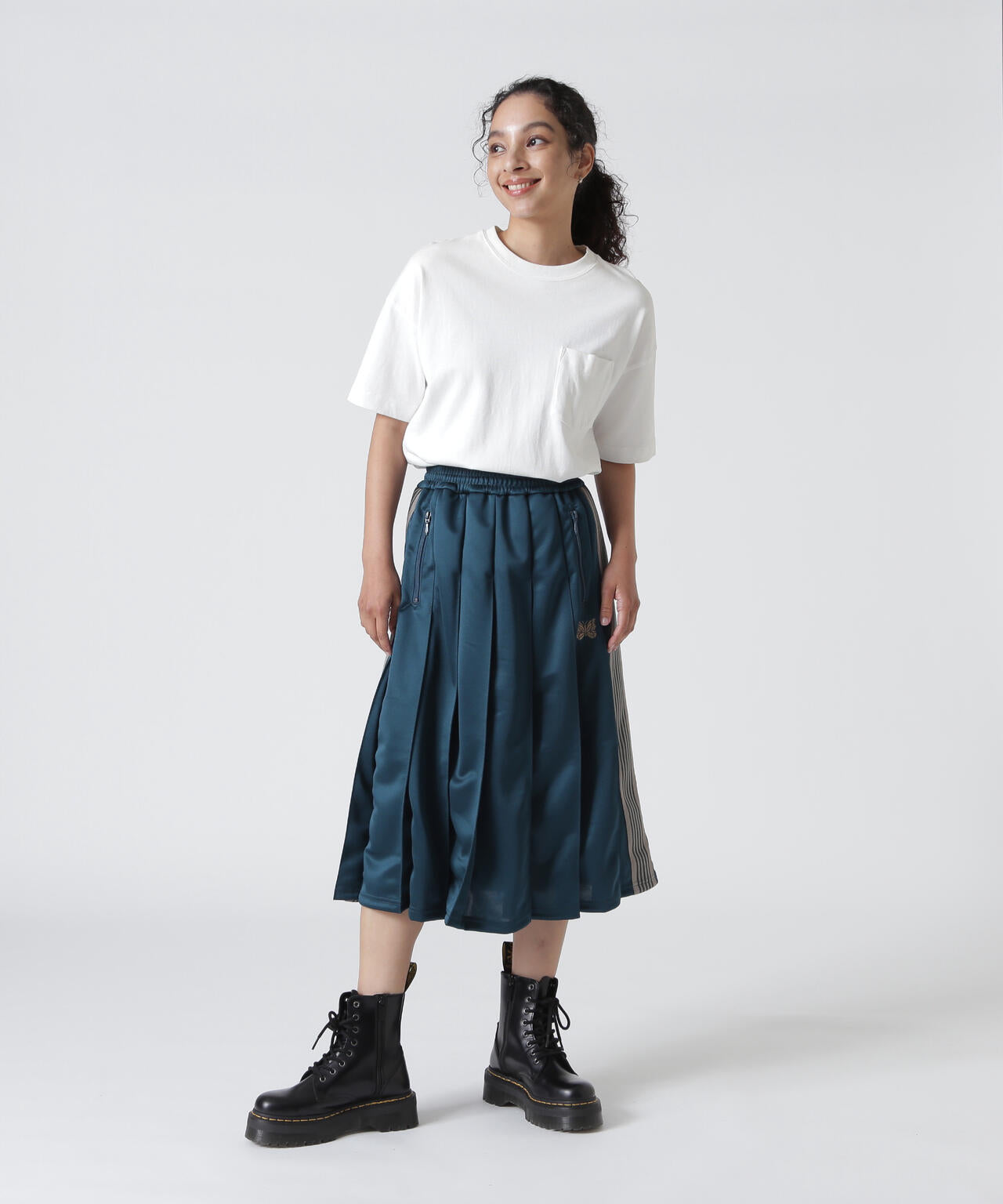 Needles/ニードルズ Pleated Track Skirt - Poly Smooth | BEAVER