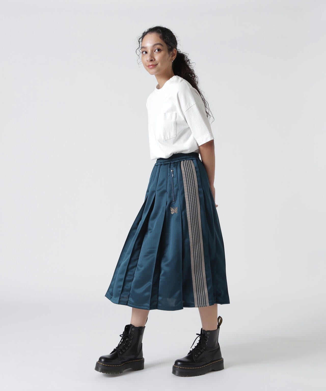 Needles/ニードルズ Pleated Track Skirt - Poly Smooth | BEAVER