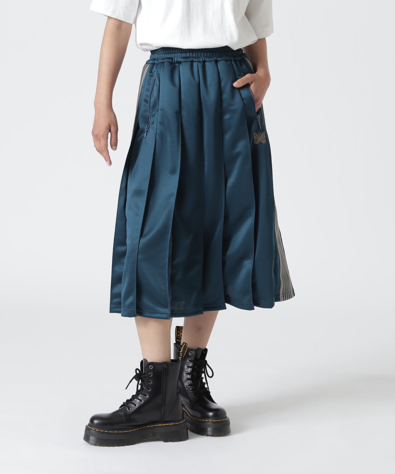 Needles/ニードルズ Pleated Track Skirt - Poly Smooth | BEAVER