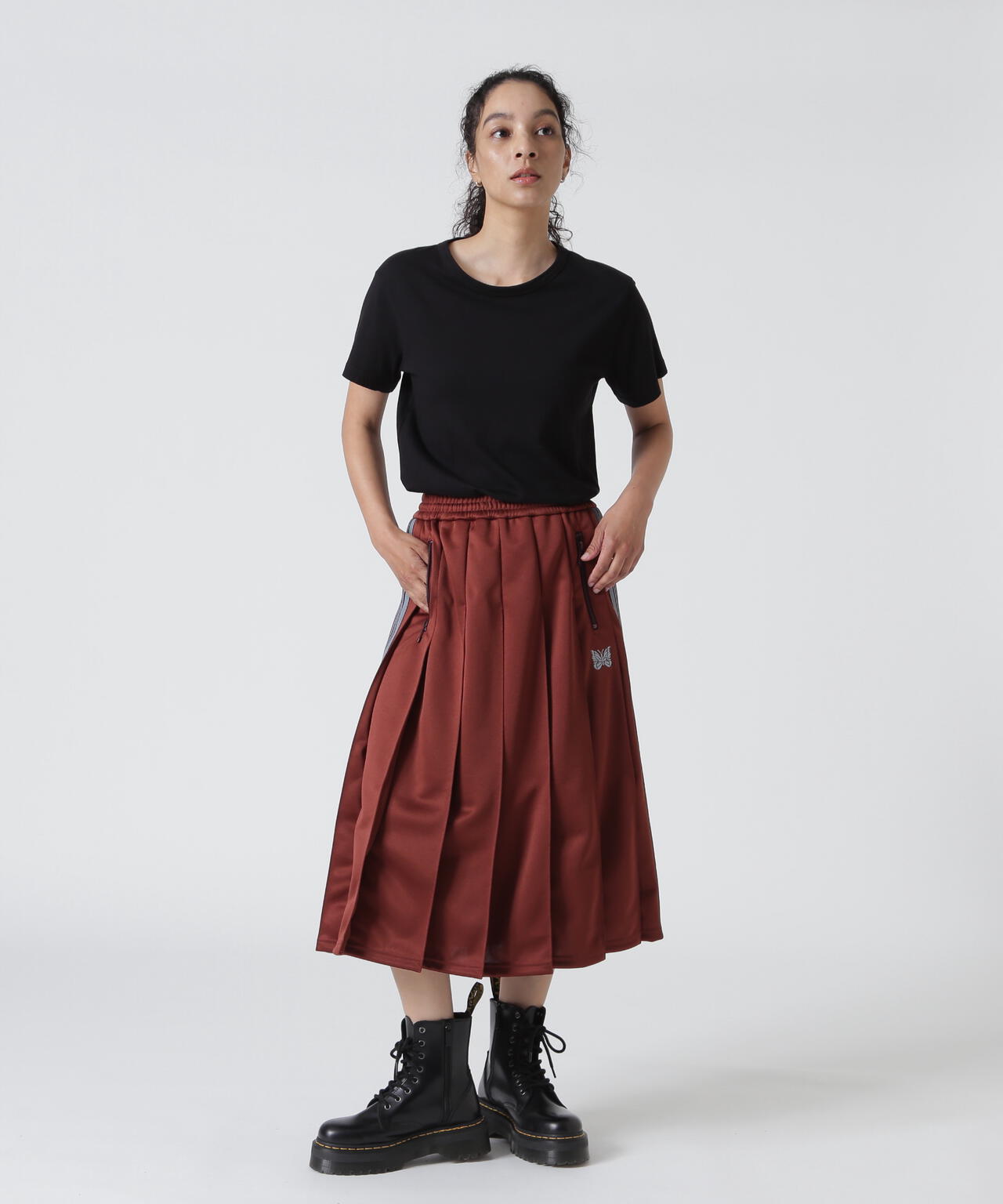 Needles/ニードルズ Pleated Track Skirt - Poly Smooth | BEAVER