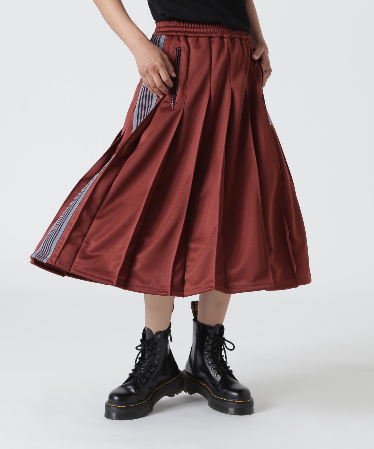 Needles/ニードルズ Pleated Track Skirt - Poly Smooth | BEAVER