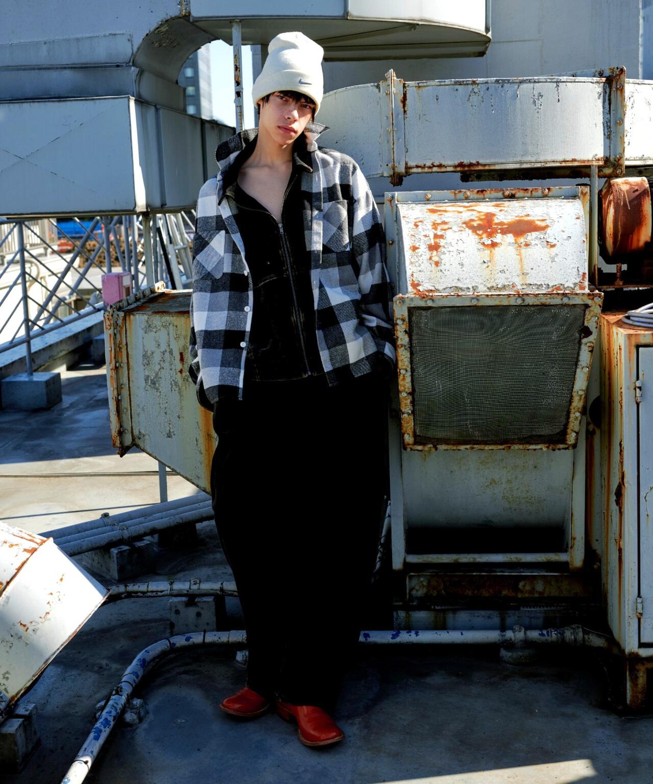 B omnivore/ビーオムニボー　BLOCK CHECK SHIRTS ブロックチェックシャツ