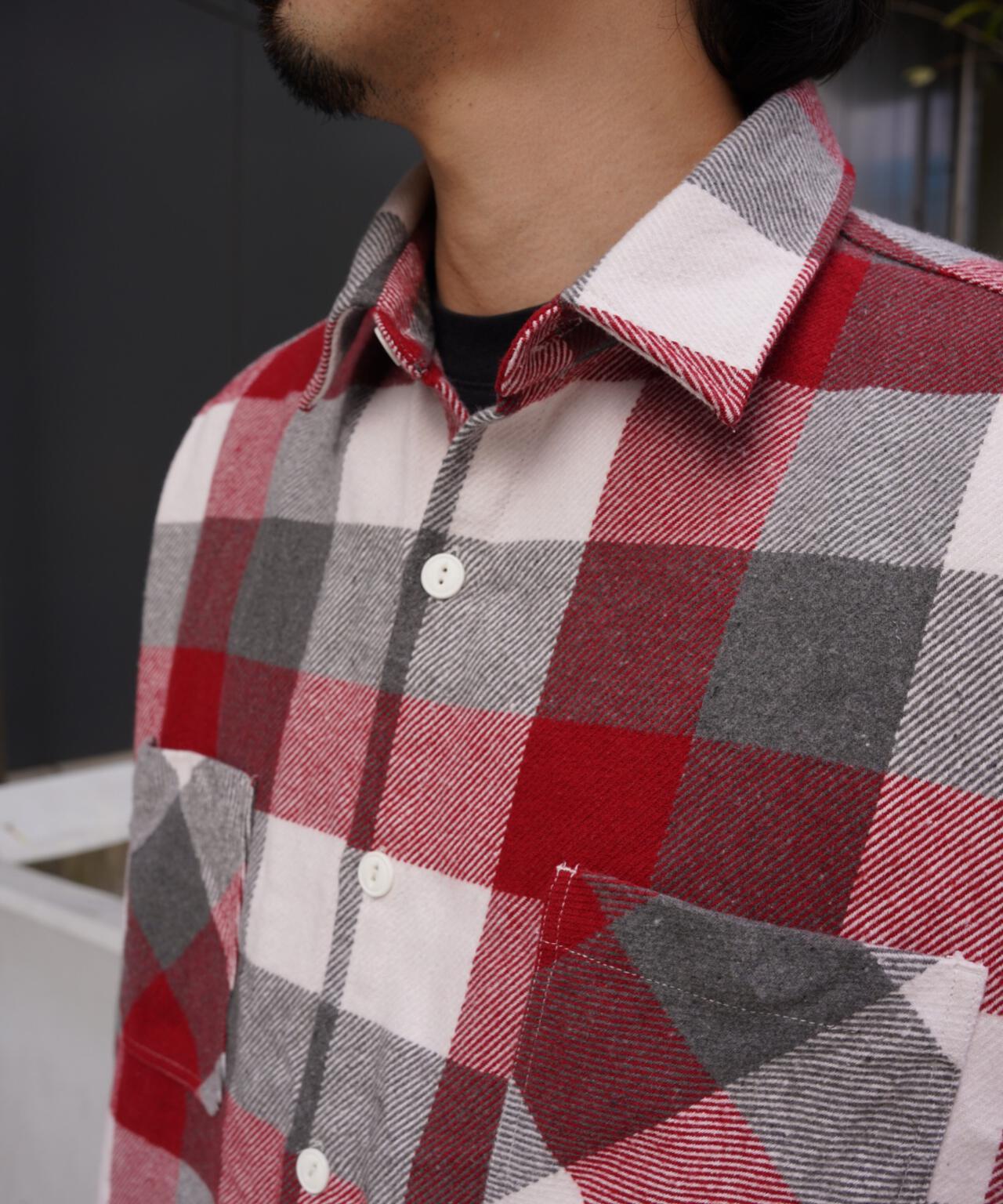 B omnivore/ビーオムニボー　BLOCK CHECK SHIRTS ブロックチェックシャツ
