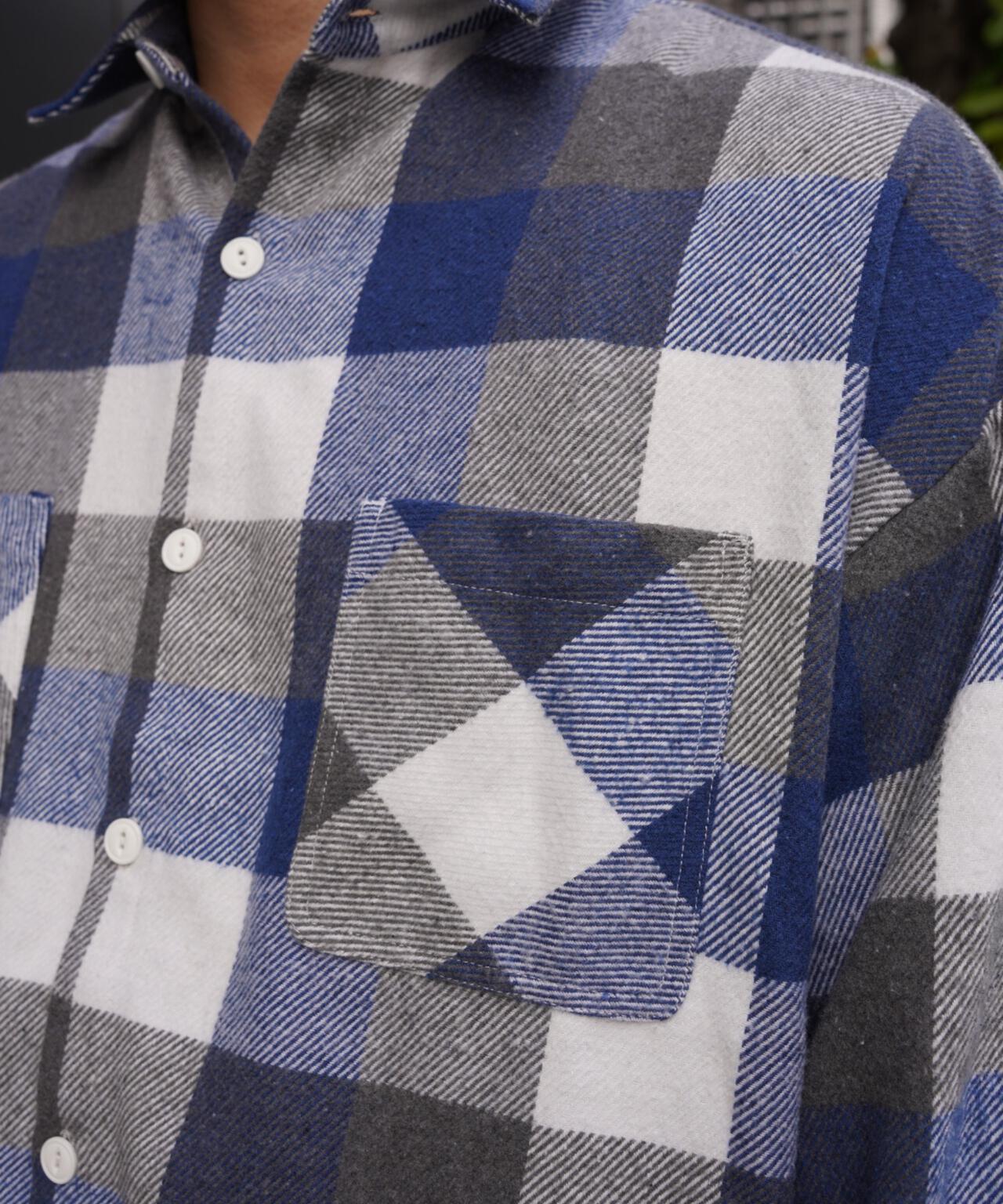 B omnivore/ビーオムニボー　BLOCK CHECK SHIRTS ブロックチェックシャツ