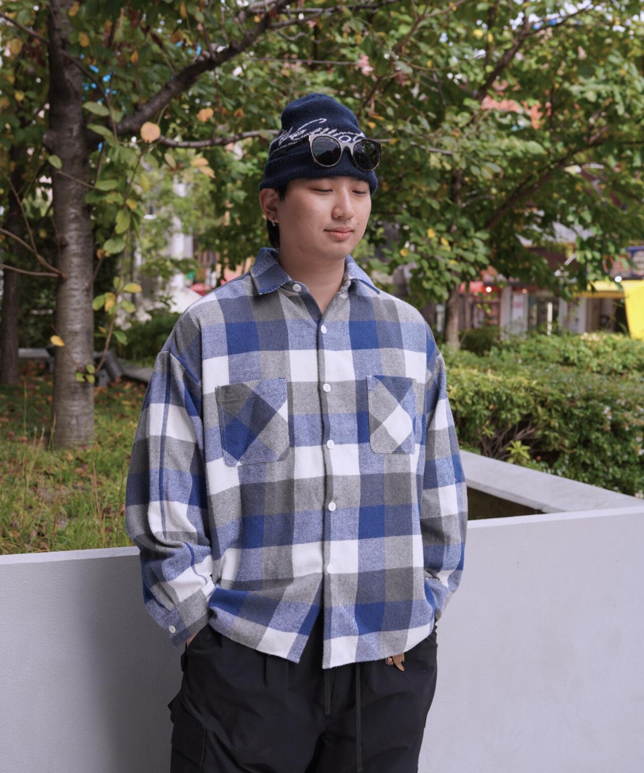 B omnivore/ビーオムニボー　BLOCK CHECK SHIRTS ブロックチェックシャツ