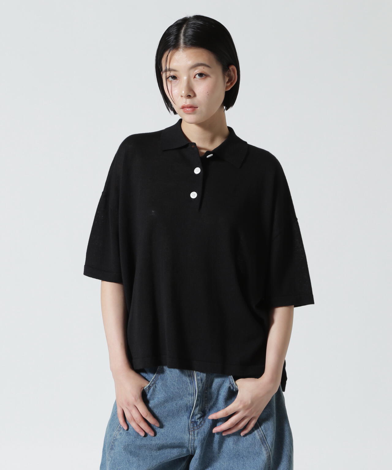 B omnivore/ビーオムニボー　アサーメンポロシャツ WOMEN'S