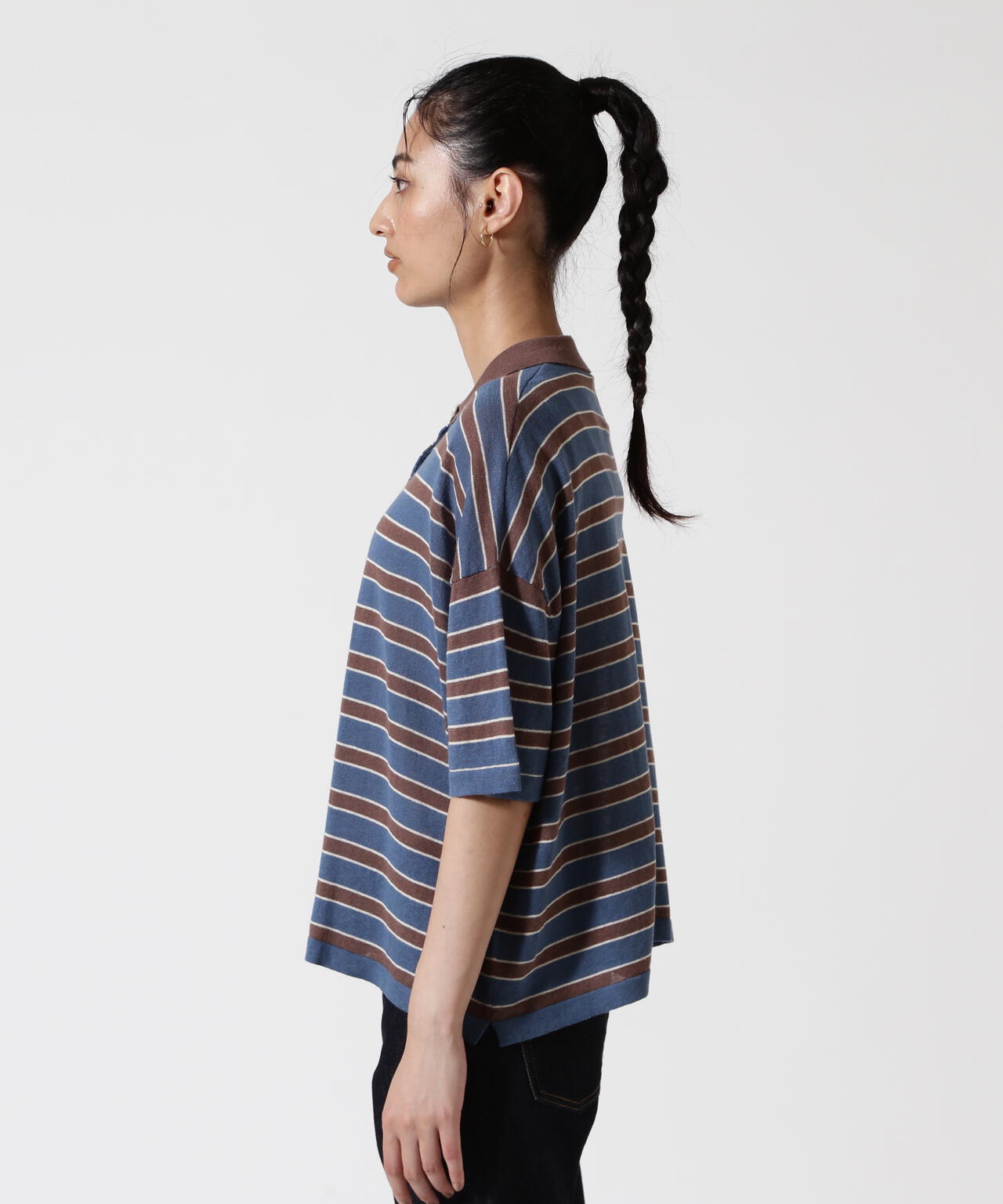 B omnivore/ビーオムニボー　アサーメンポロシャツ WOMEN'S