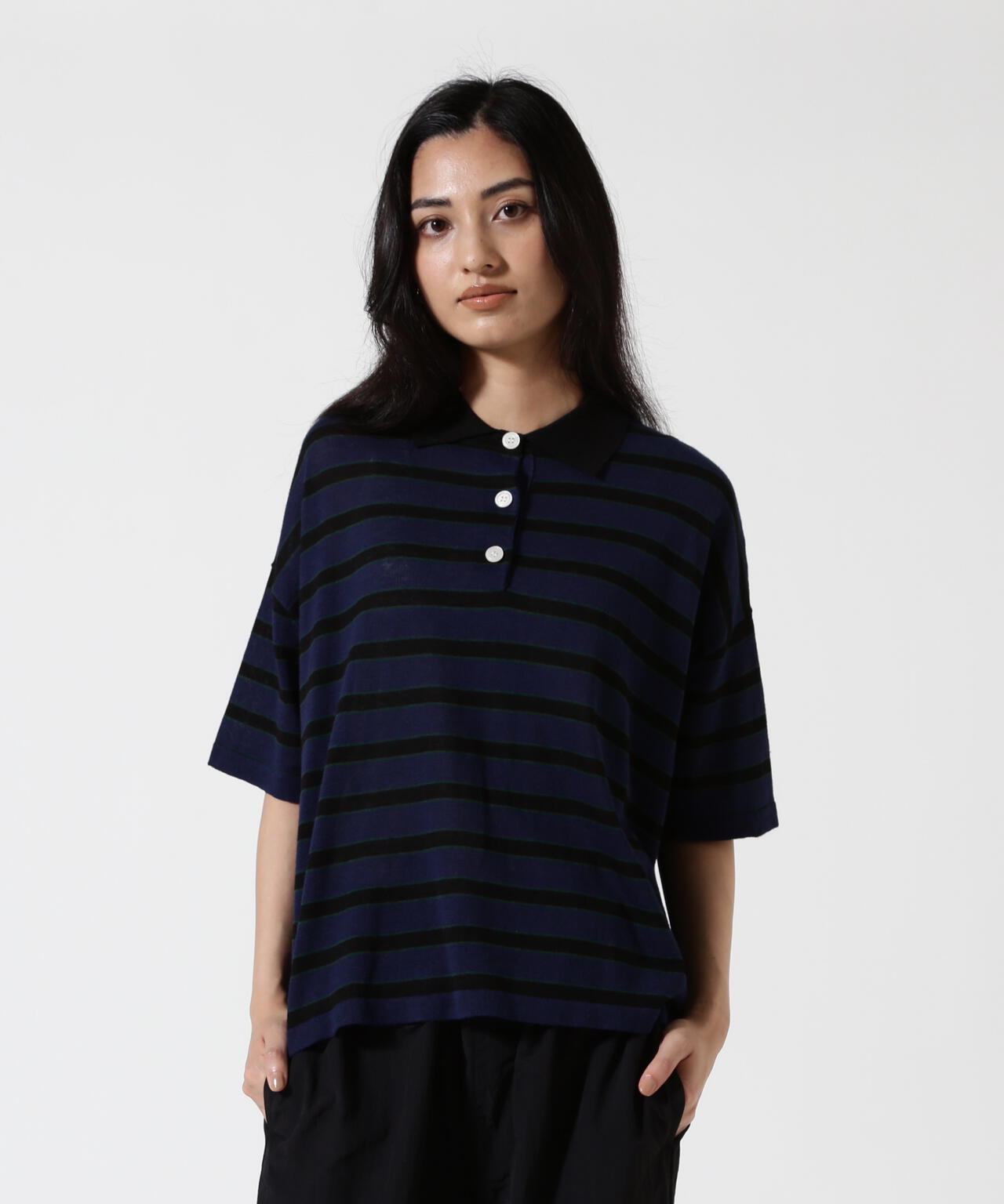 B omnivore/ビーオムニボー　アサーメンポロシャツ WOMEN'S