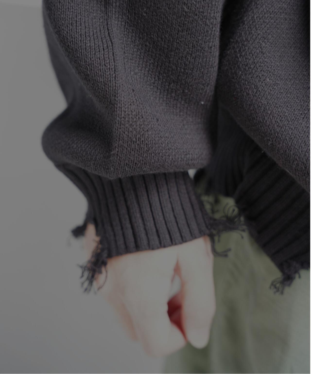 B omnivore/ビーオムニボー　HAND STITCH CREWNECK KNIT ハンドステッチクルーネックニット