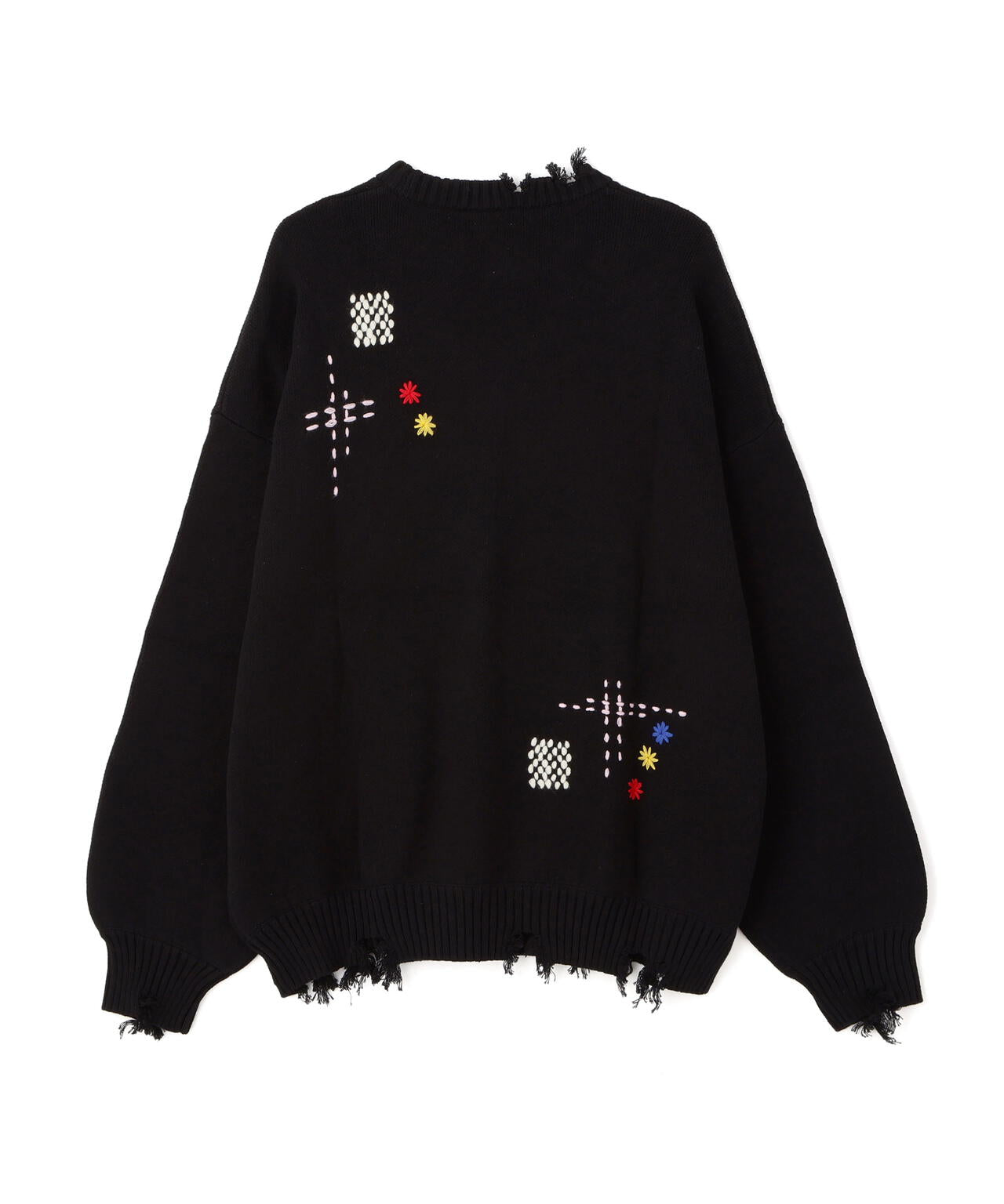 B omnivore/ビーオムニボー　HAND STITCH CREWNECK KNIT ハンドステッチクルーネックニット