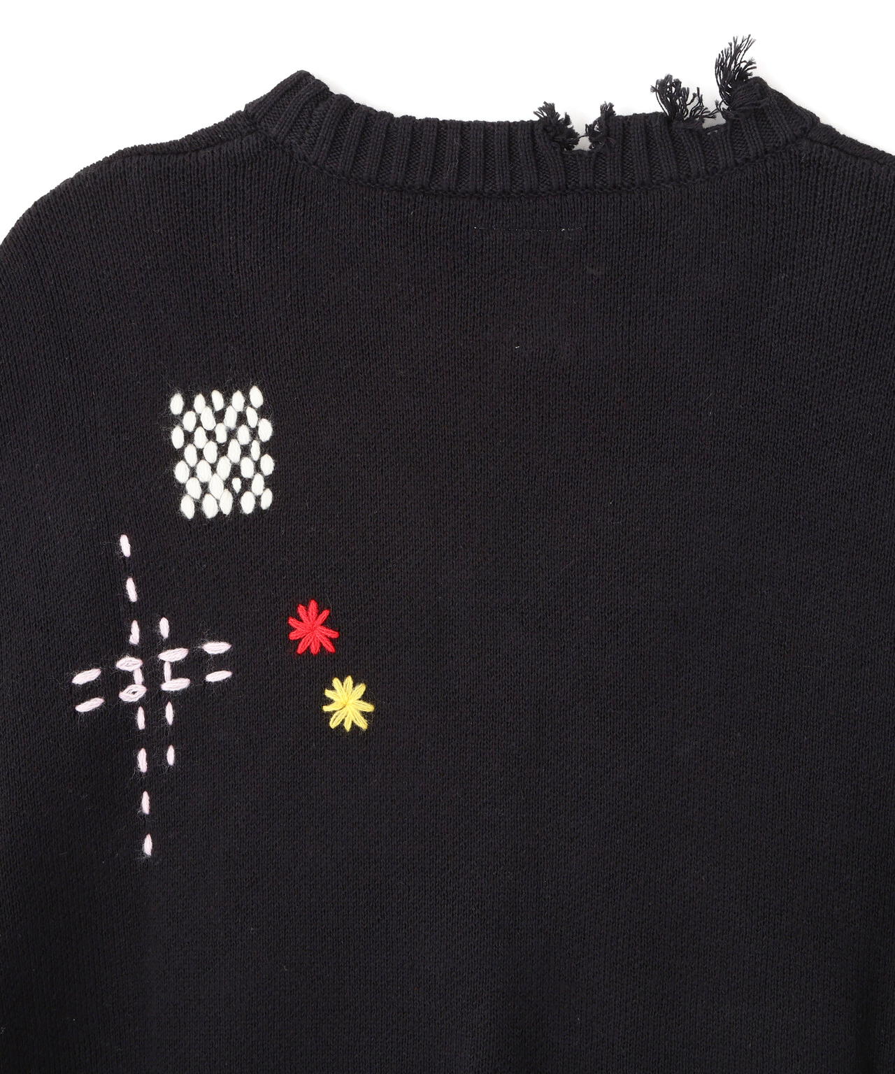 B omnivore/ビーオムニボー　HAND STITCH CREWNECK KNIT ハンドステッチクルーネックニット