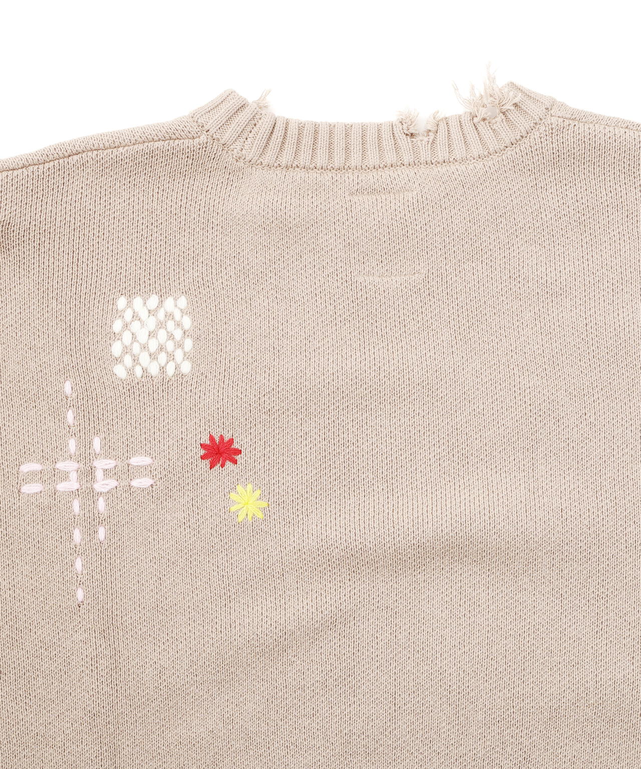 B omnivore/ビーオムニボー　HAND STITCH CREWNECK KNIT ハンドステッチクルーネックニット