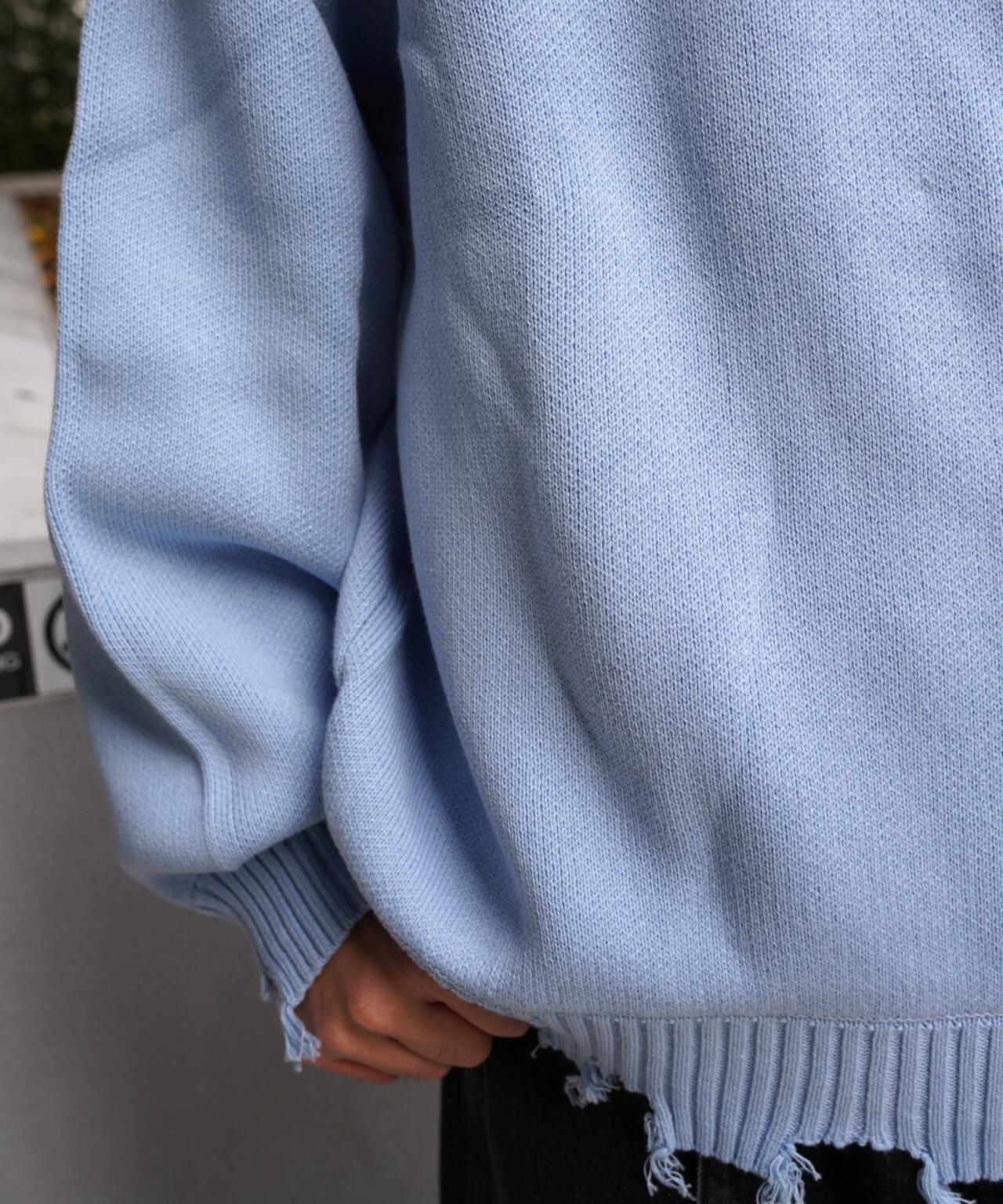 B omnivore/ビーオムニボー　HAND STITCH CREWNECK KNIT ハンドステッチクルーネックニット