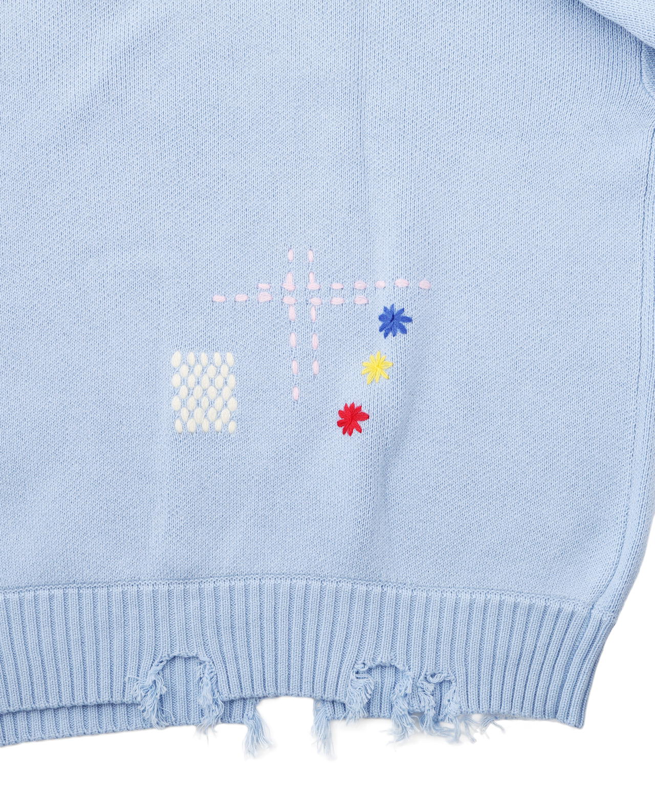 B omnivore/ビーオムニボー HAND STITCH CREWNECK KNIT ハンドステッチ