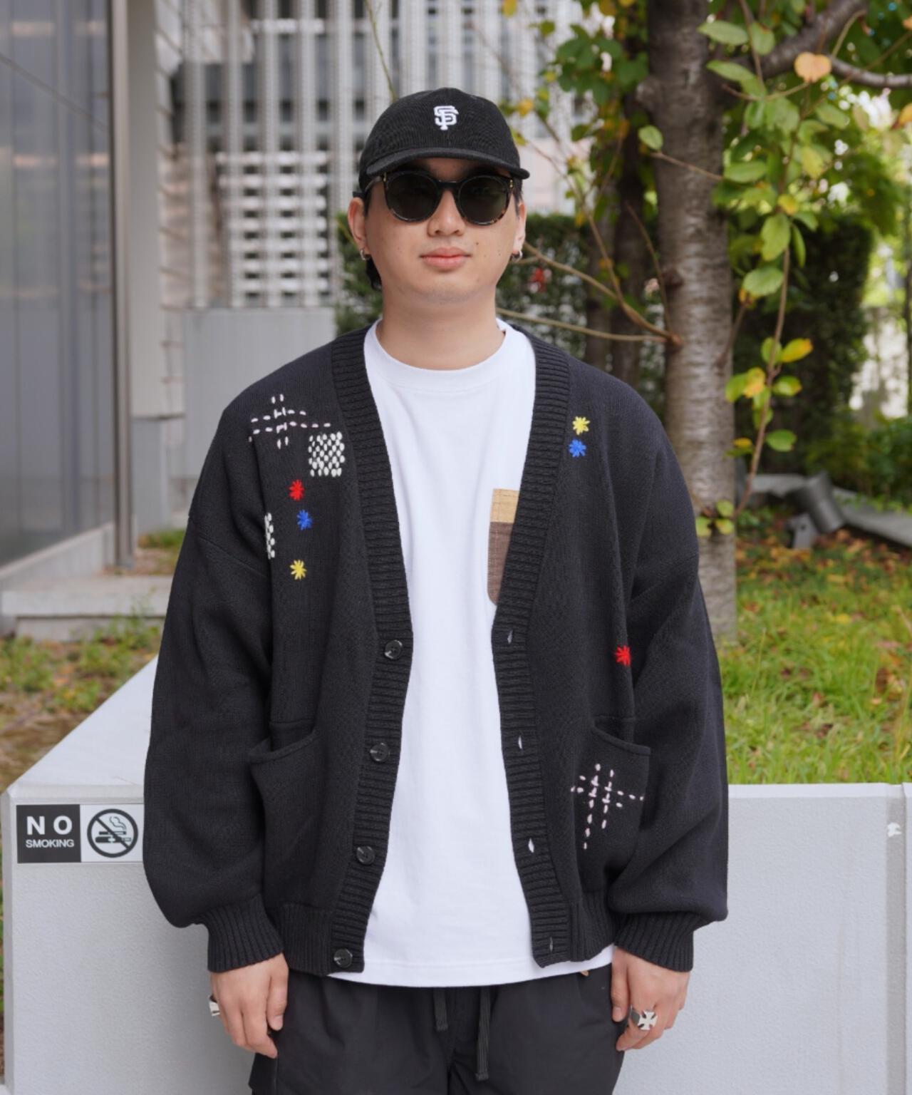 B omnivore/ビーオムニボー HAND STITCH CARDIGAN ハンドステッチ